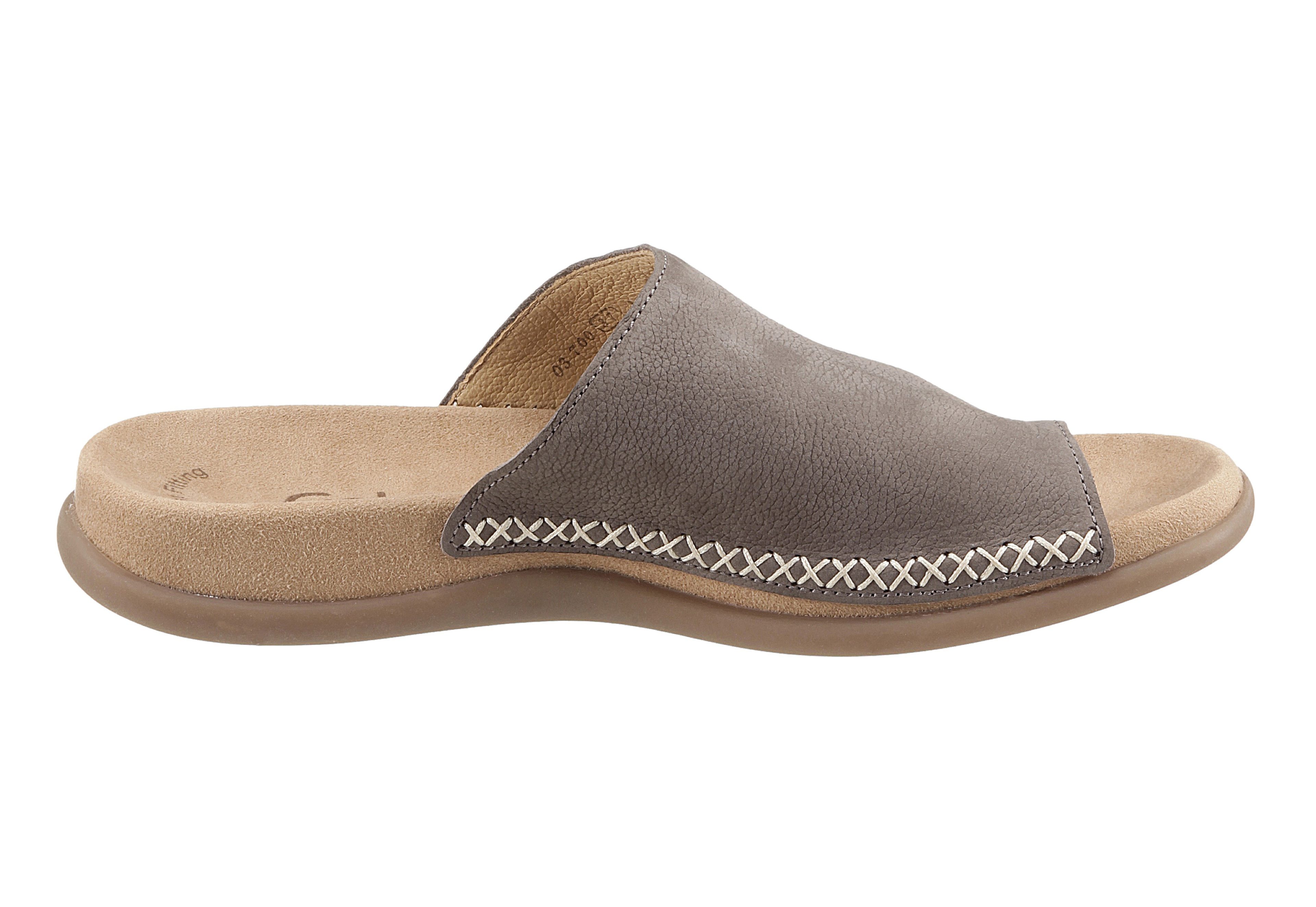Gabor Teenslippers , sleehak, zomerschoen, dianette met contrastkleurig borduursel