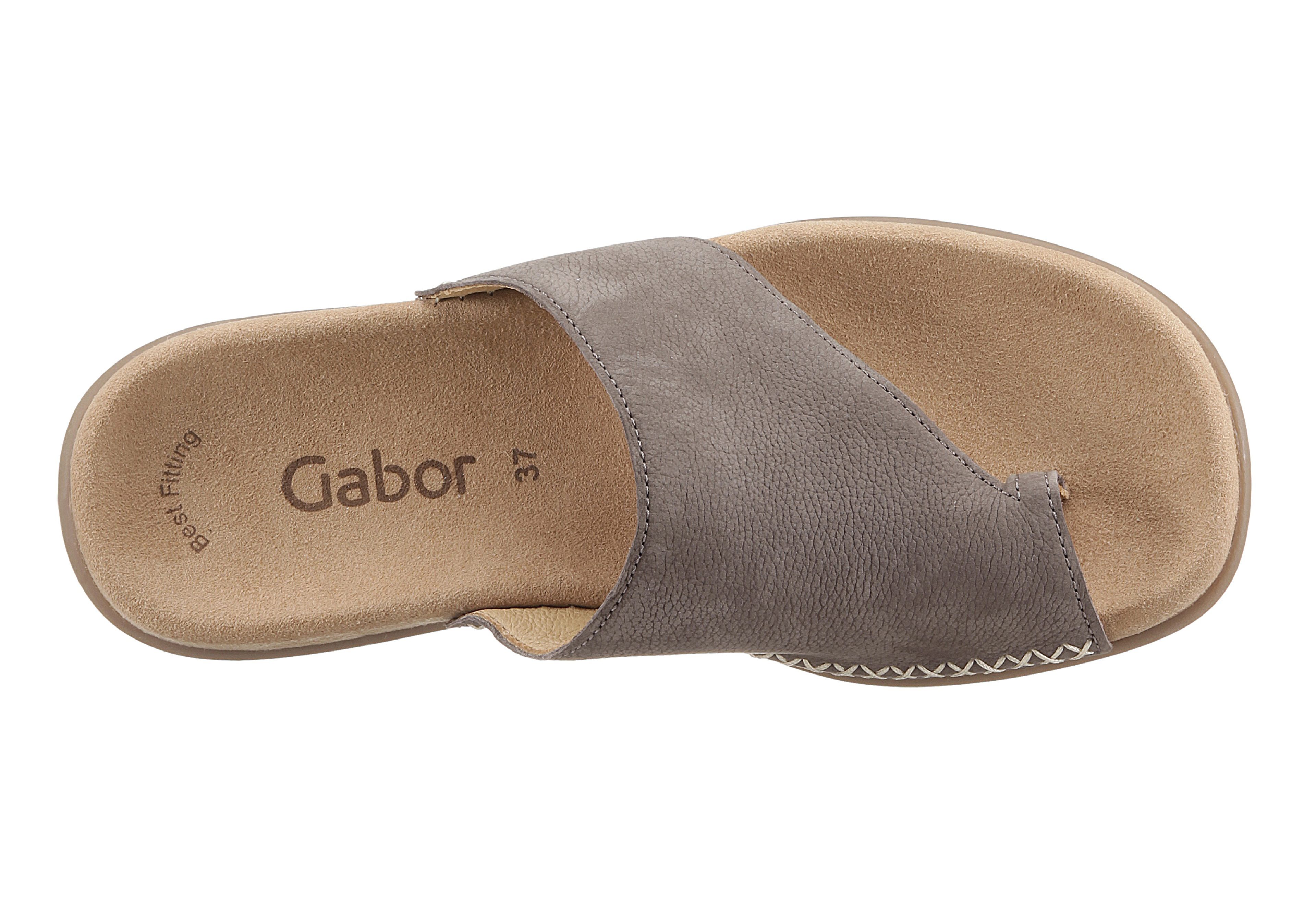 Gabor Teenslippers , sleehak, zomerschoen, dianette met contrastkleurig borduursel