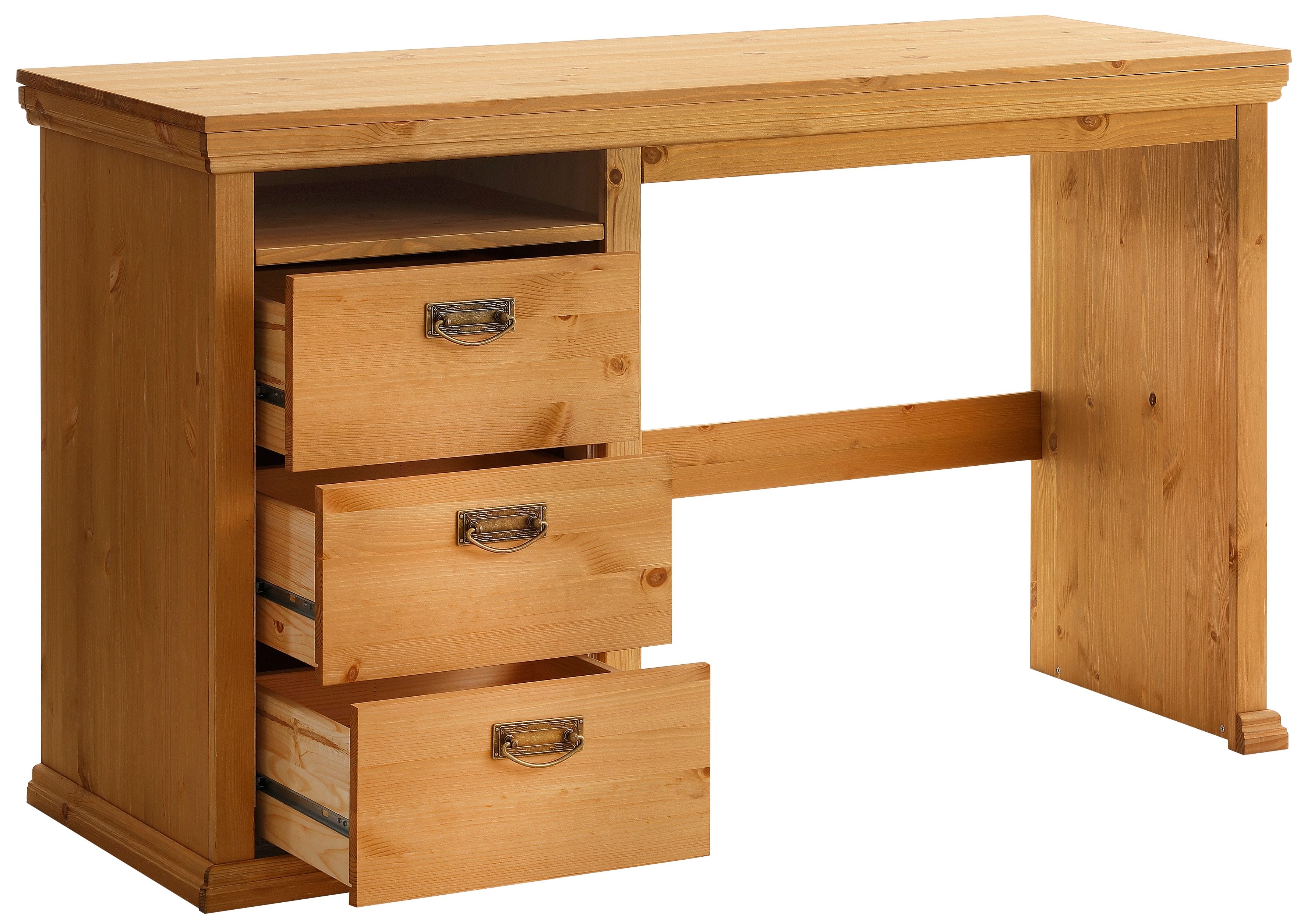 Home affaire Bureau Konrad van gecertificeerd massief hout, met lades, breedte 129 cm