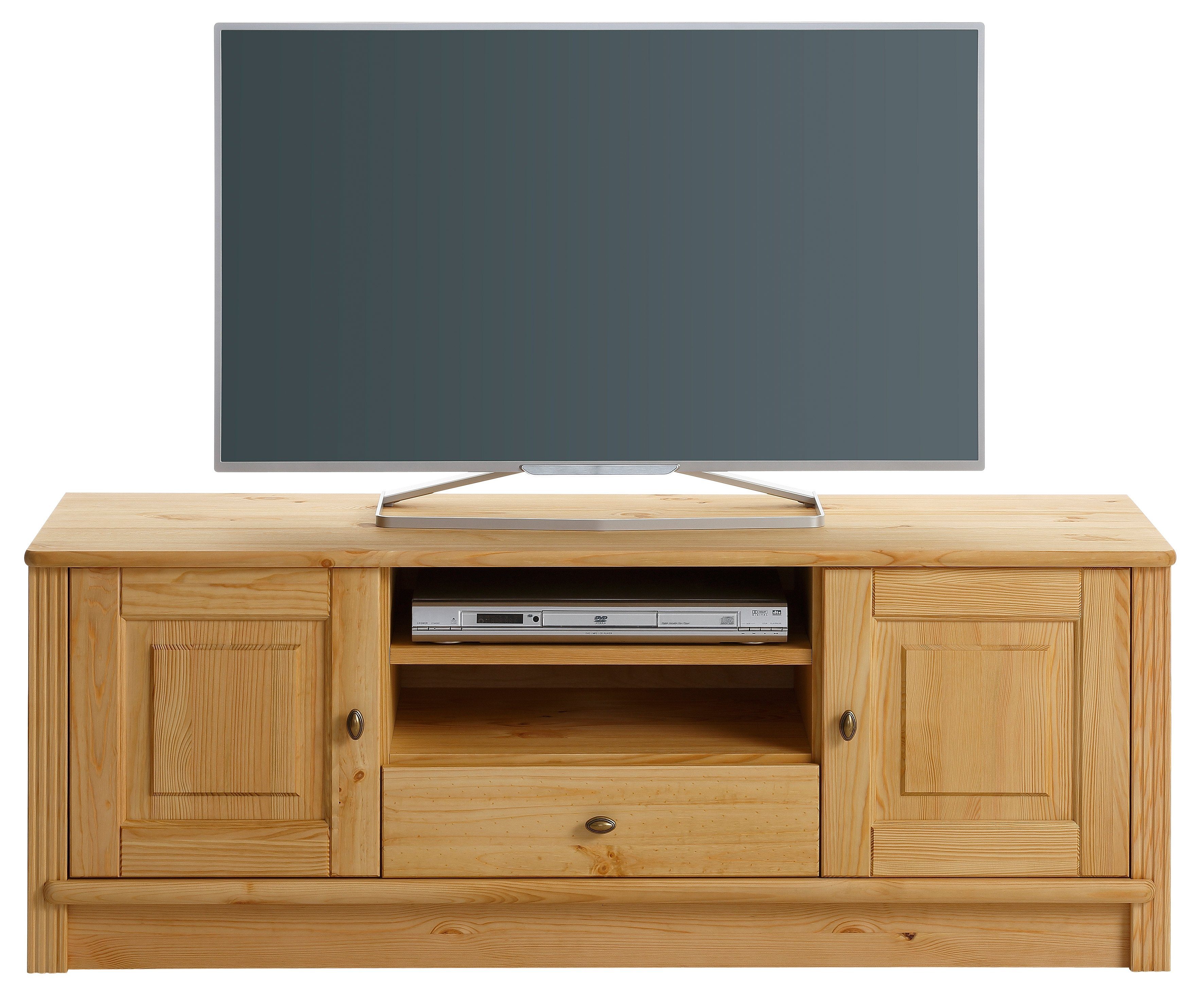 home affaire tv-meubel soeren van massief grenen, breedte 131 cm, stijlvol design beige