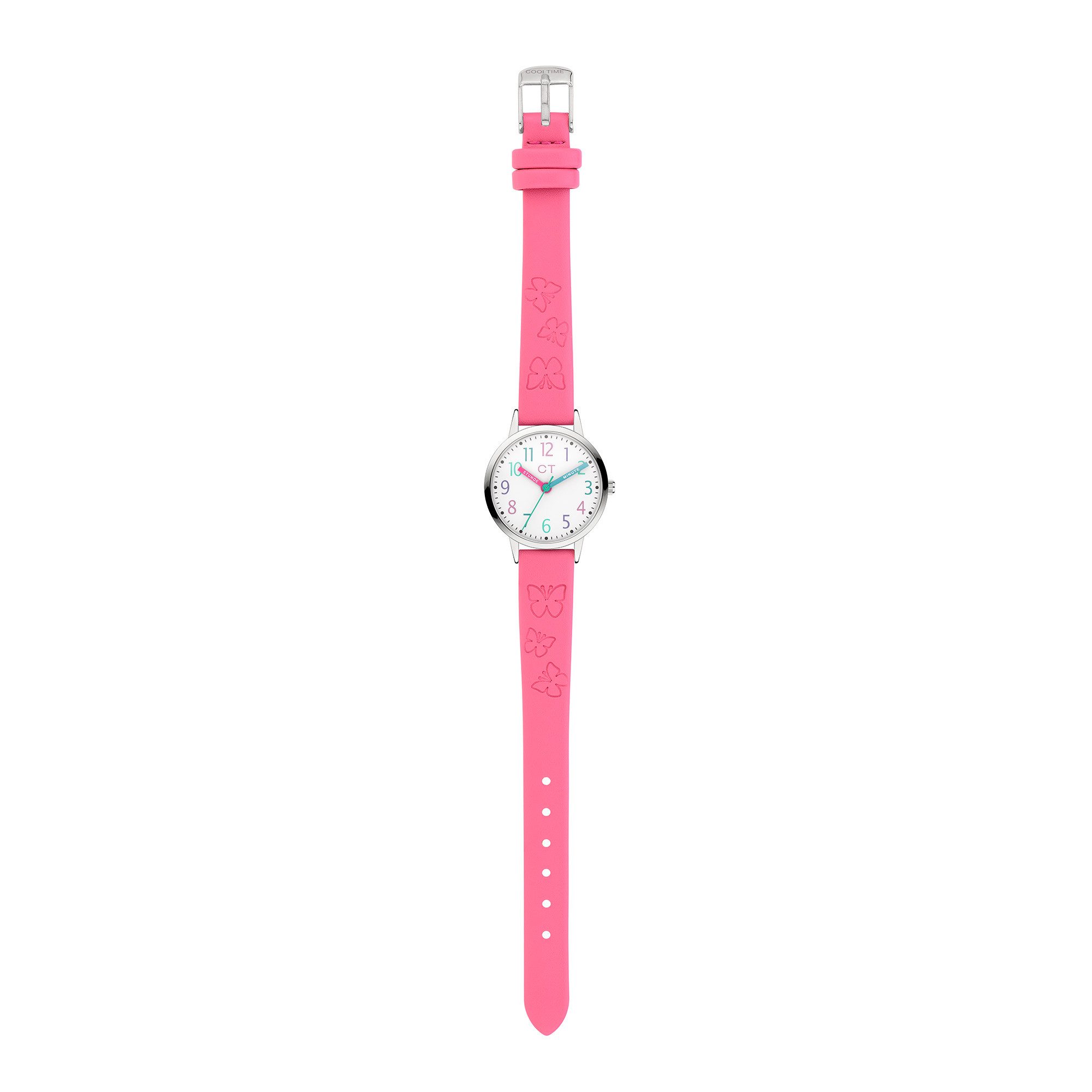 COOL TIME Kwartshorloge The Cool Pink Butterfly Horloge, kinderhorloge, meisje, analoog