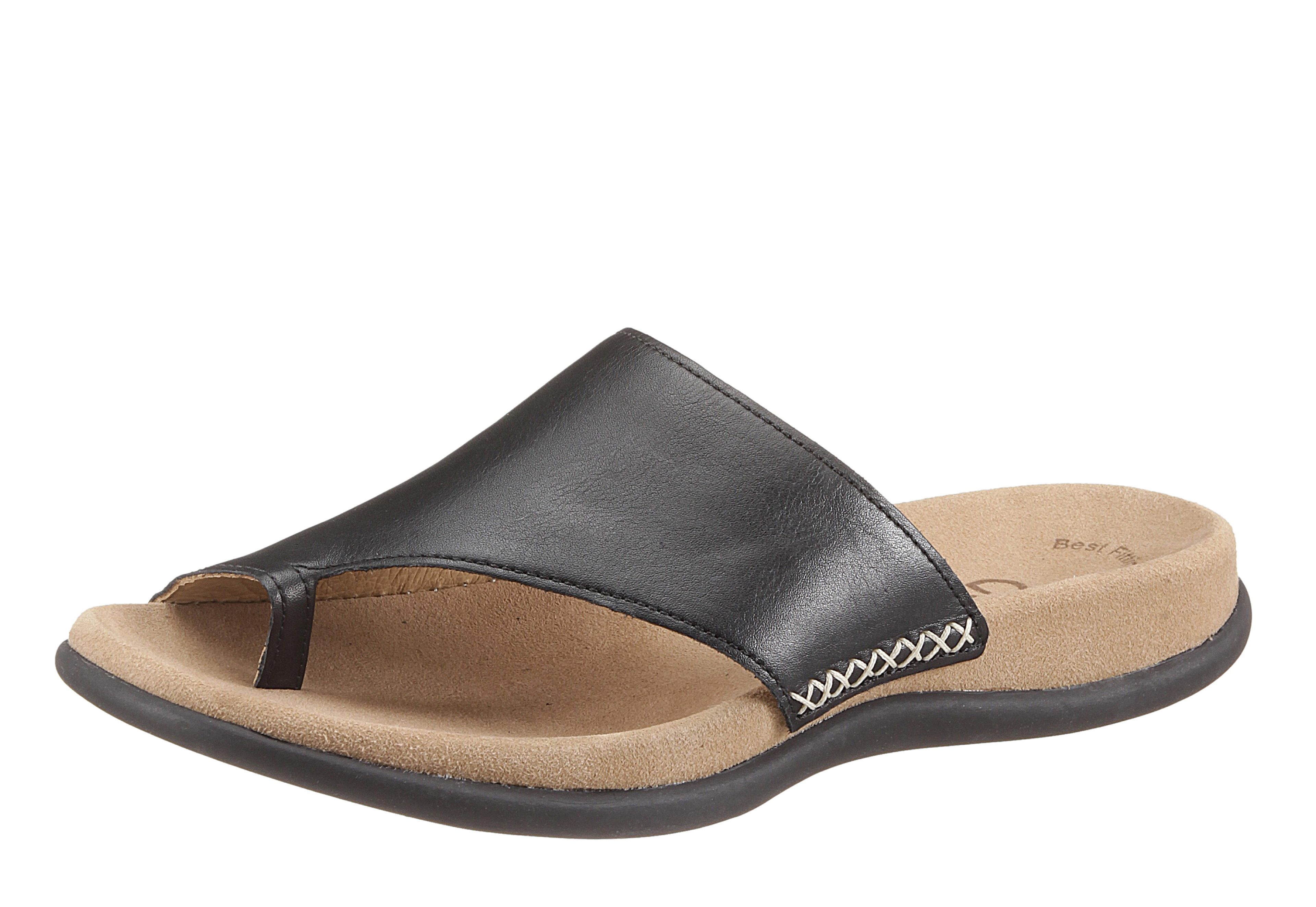Gabor Teenslippers , sleehak, zomerschoen, dianette met contrastkleurig borduursel