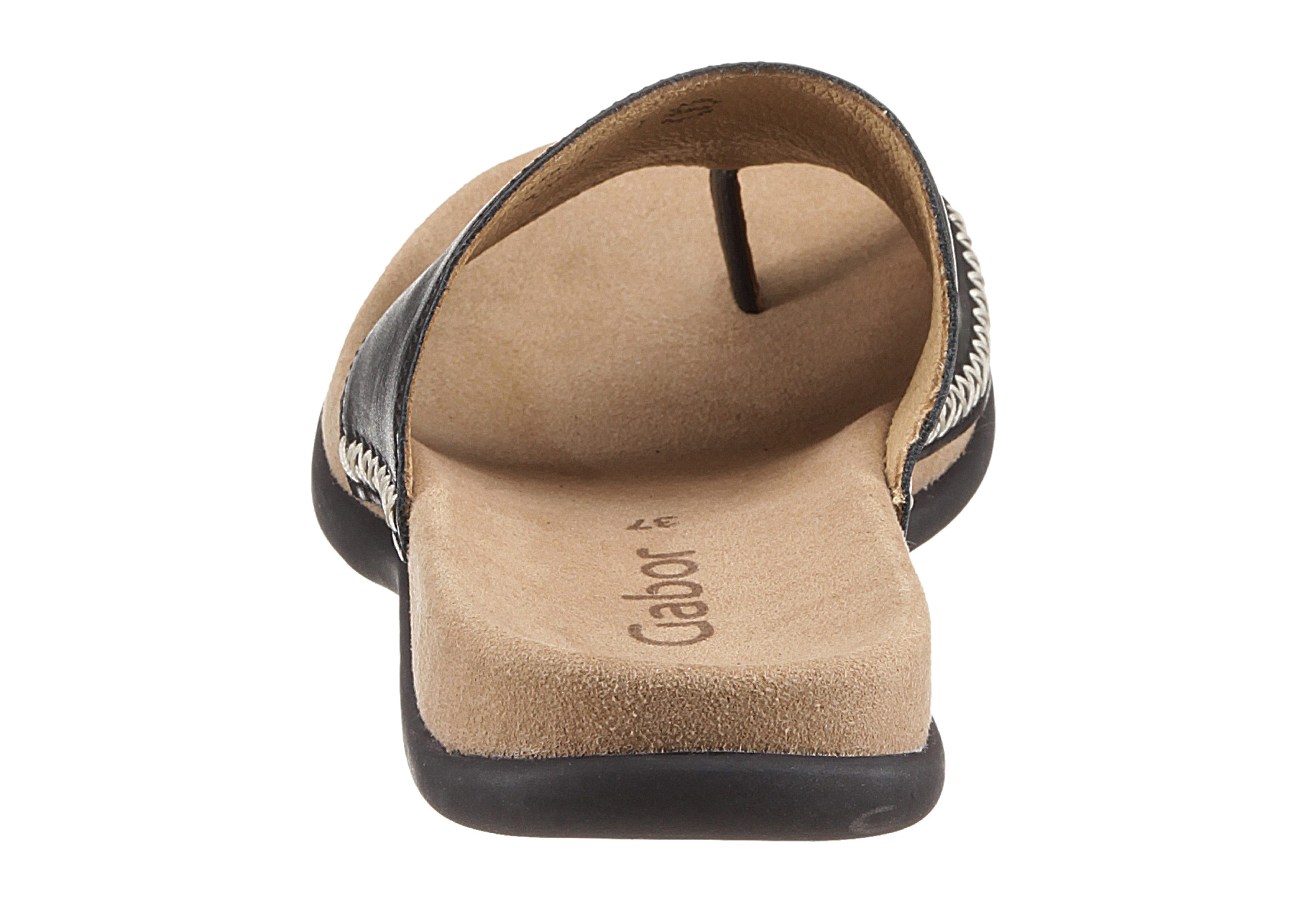 Gabor Teenslippers , sleehak, zomerschoen, dianette met contrastkleurig borduursel