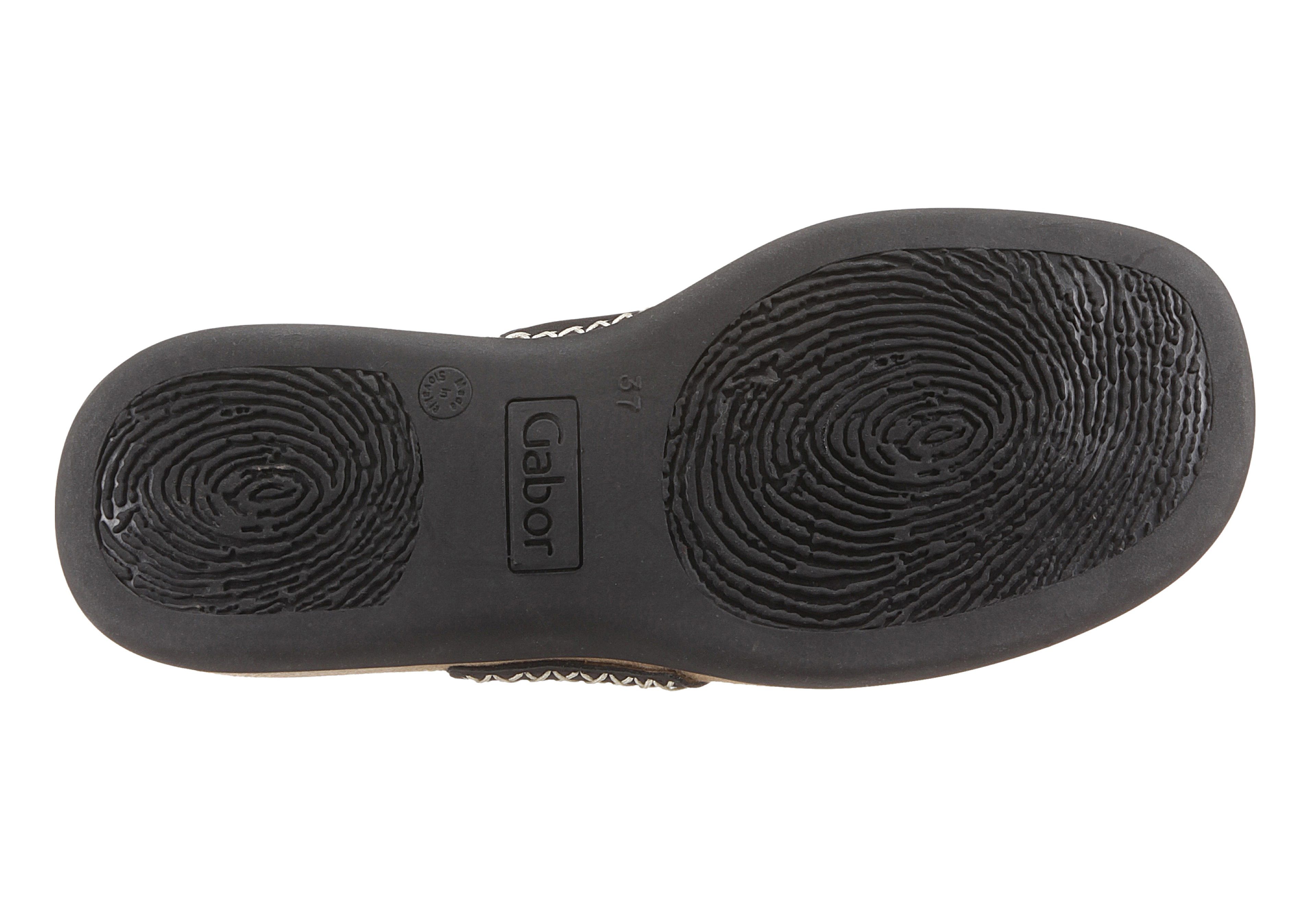 Gabor Teenslippers , sleehak, zomerschoen, dianette met contrastkleurig borduursel