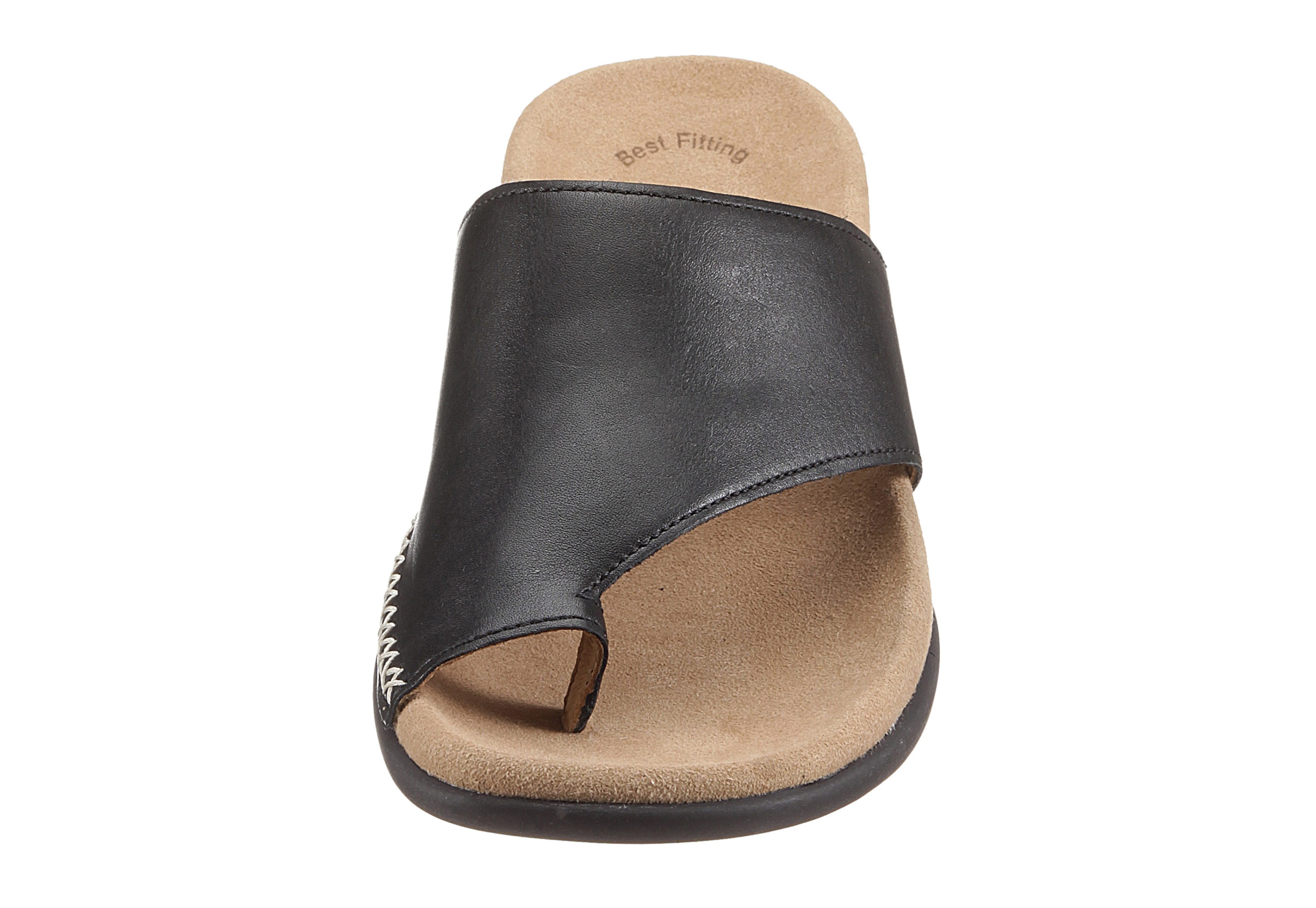 Gabor Teenslippers , sleehak, zomerschoen, dianette met contrastkleurig borduursel