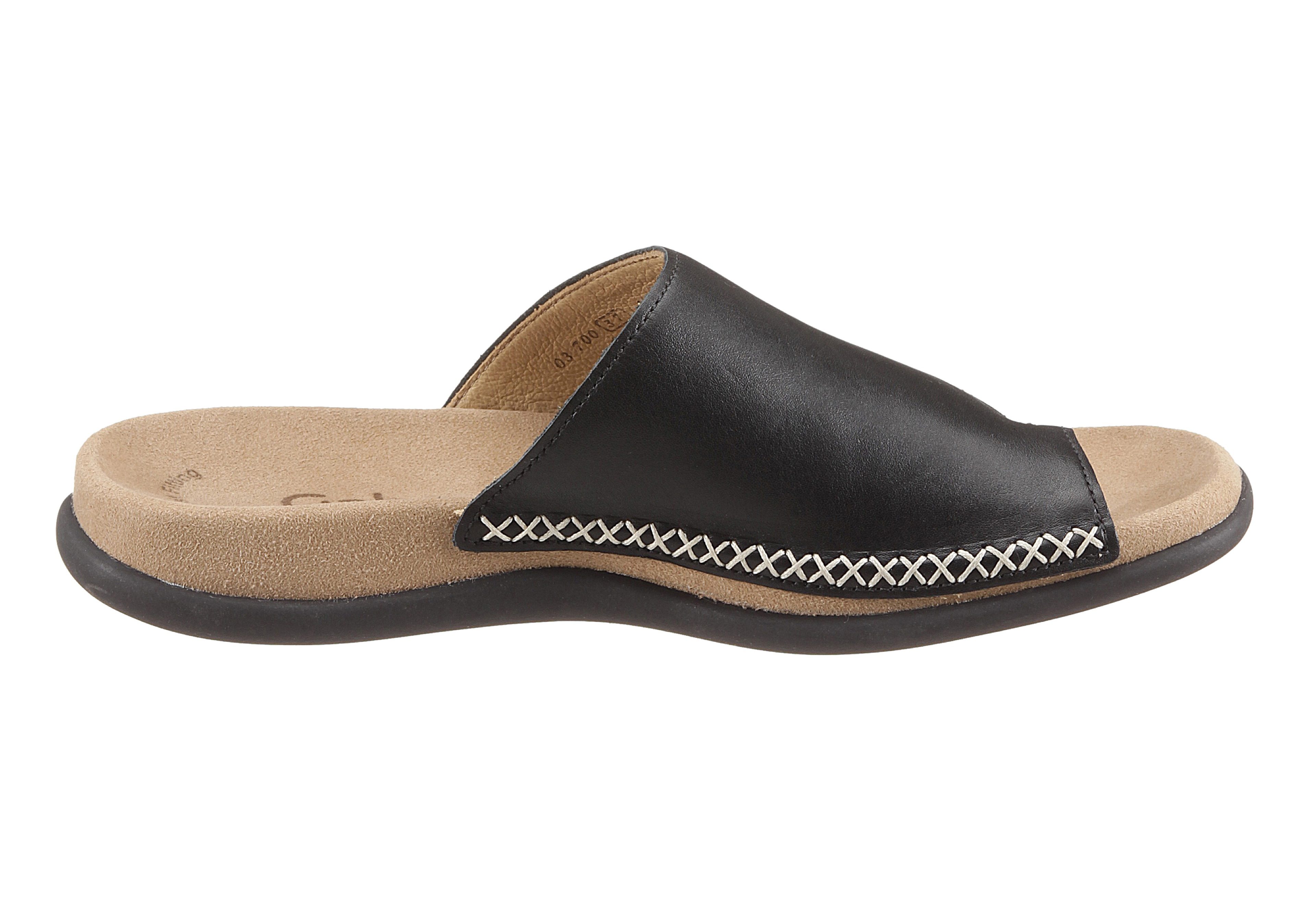 Gabor Teenslippers , sleehak, zomerschoen, dianette met contrastkleurig borduursel