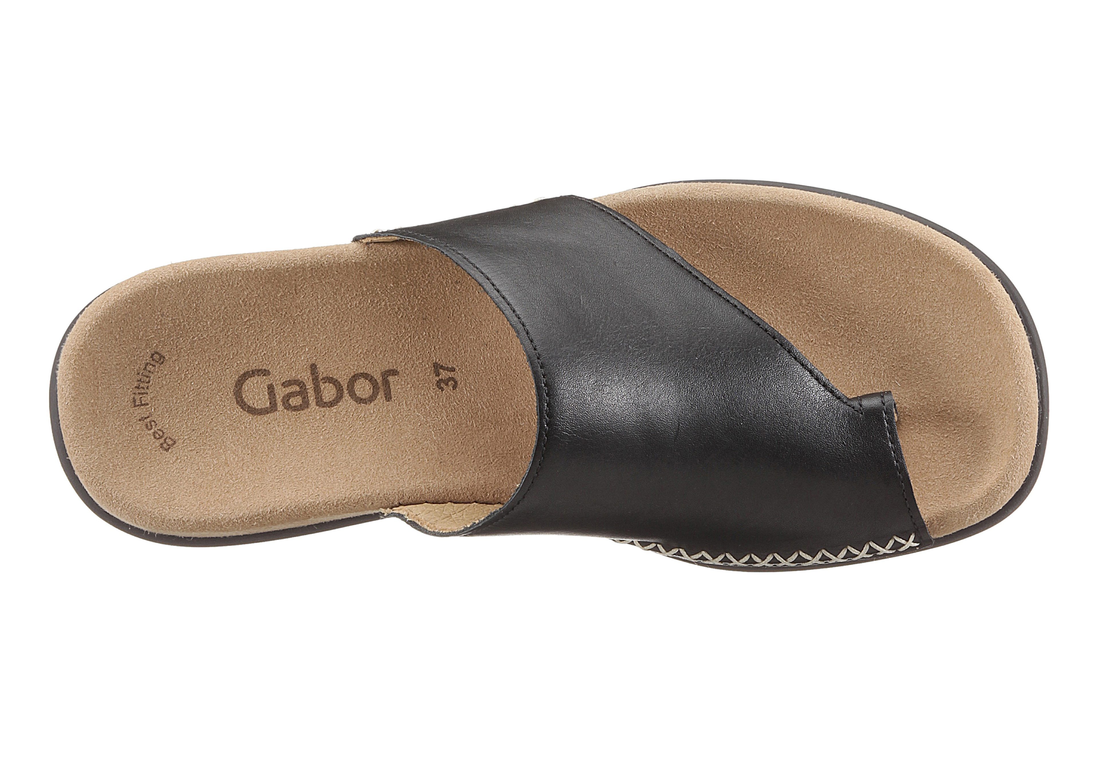 Gabor Teenslippers , sleehak, zomerschoen, dianette met contrastkleurig borduursel