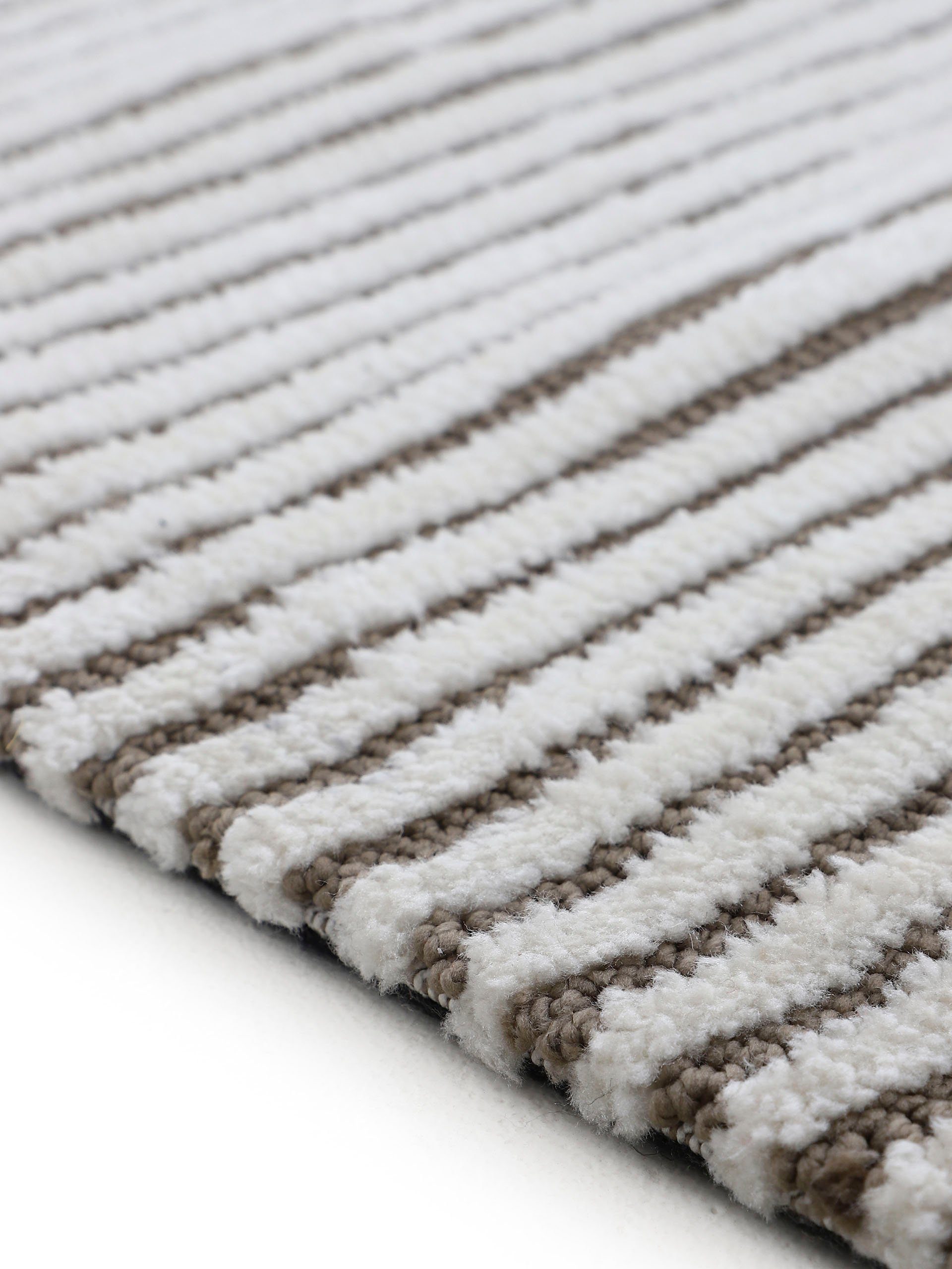 carpetfine Vloerkleed Holly 5 gestreept, hoog-laag structuur, woonkamer