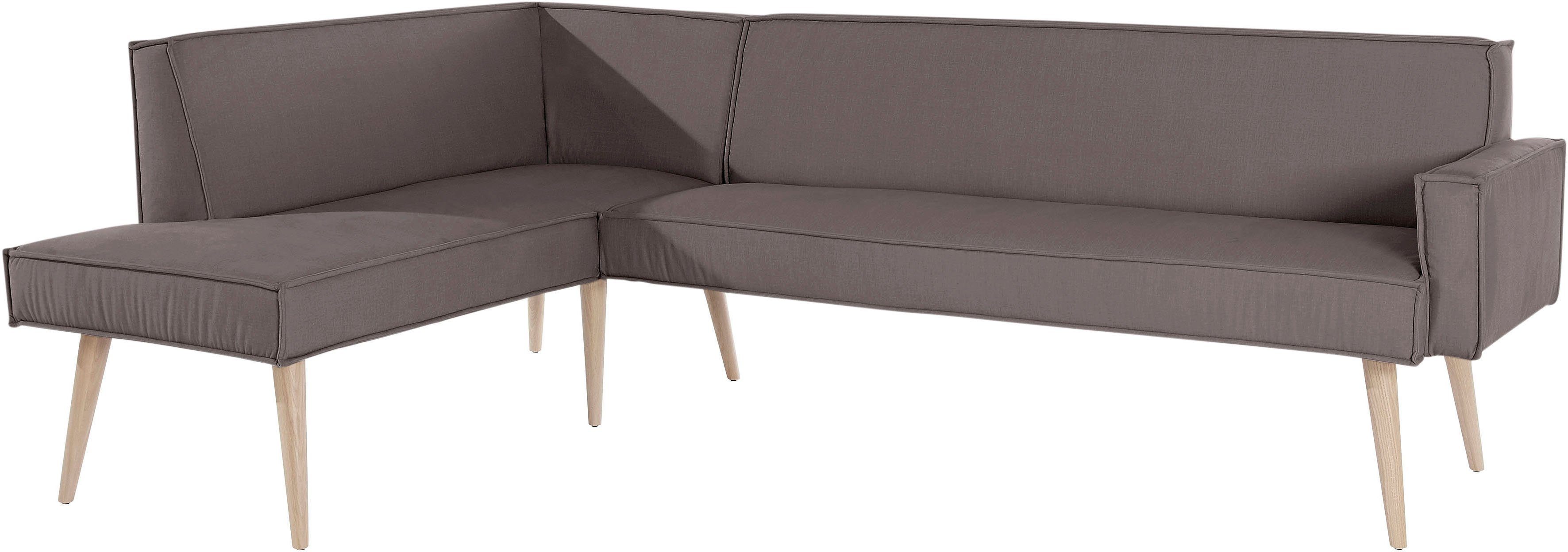 exxpo - sofa fashion Hoekbank Lungo, moderne paspelnaad, comfortabel en elegant, hoge houten voet