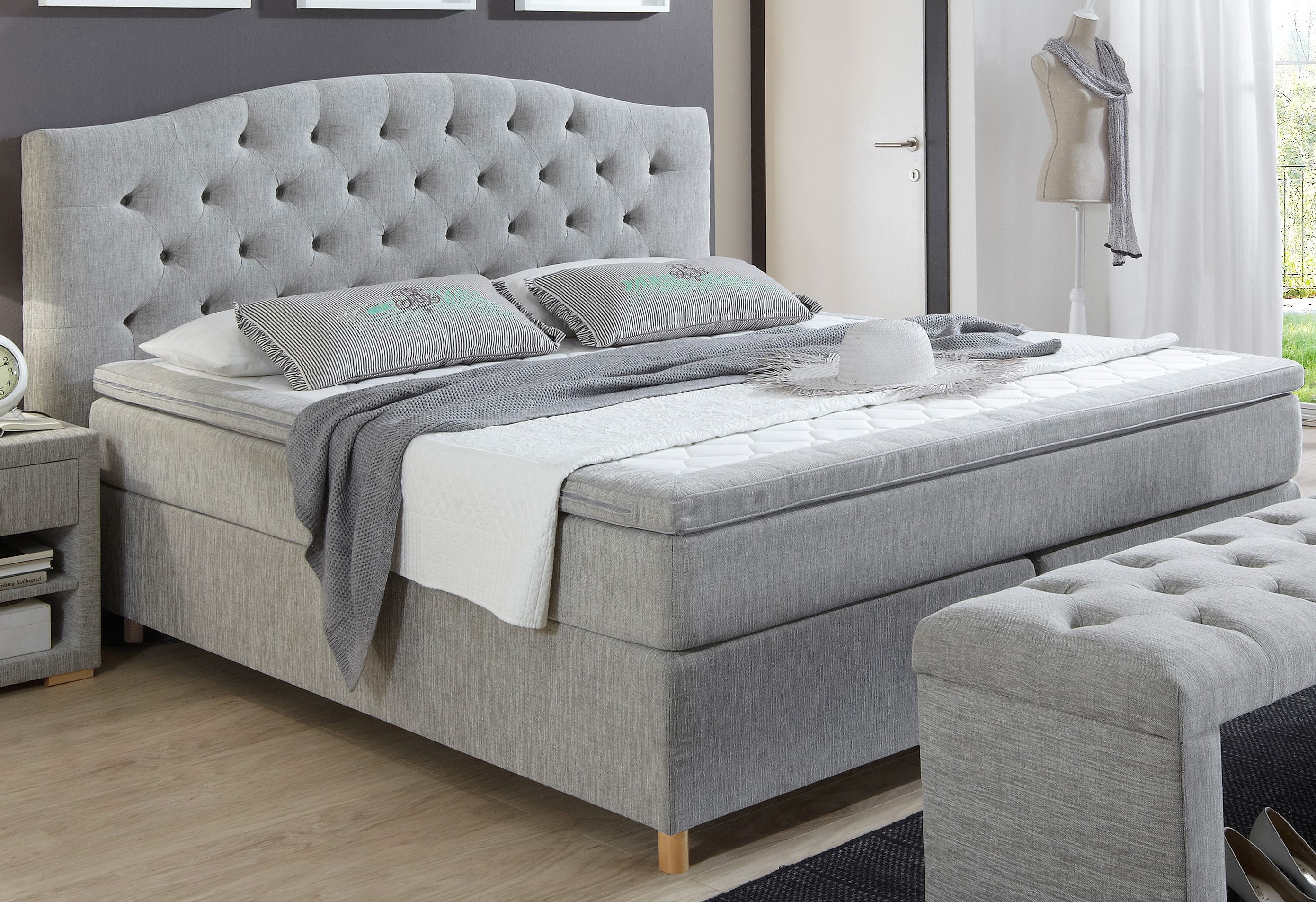 Home affaire Boxspring Claire met massieve box, incl. topmatras, verschillende hardheden
