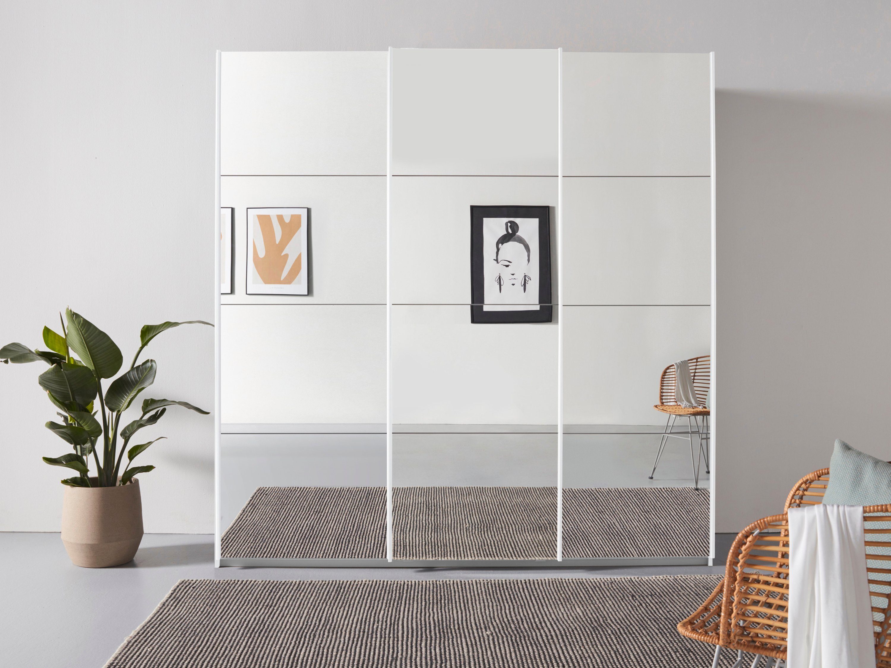 rauch Zweefdeurkast Oracle met spiegelfront
