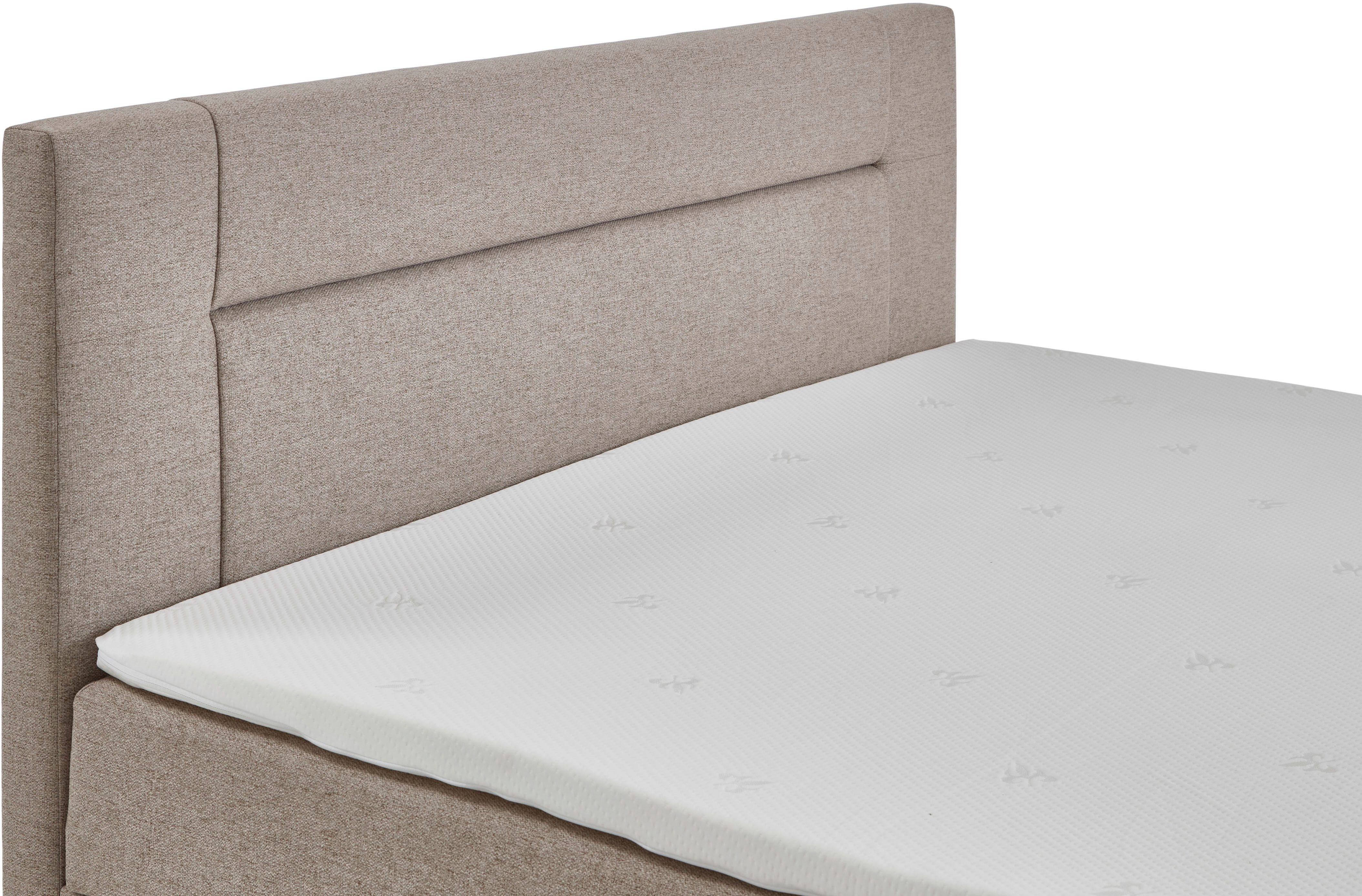 INOSIGN Boxspring Escalon II, met opbergruimte, inclusief topper, met houten poten