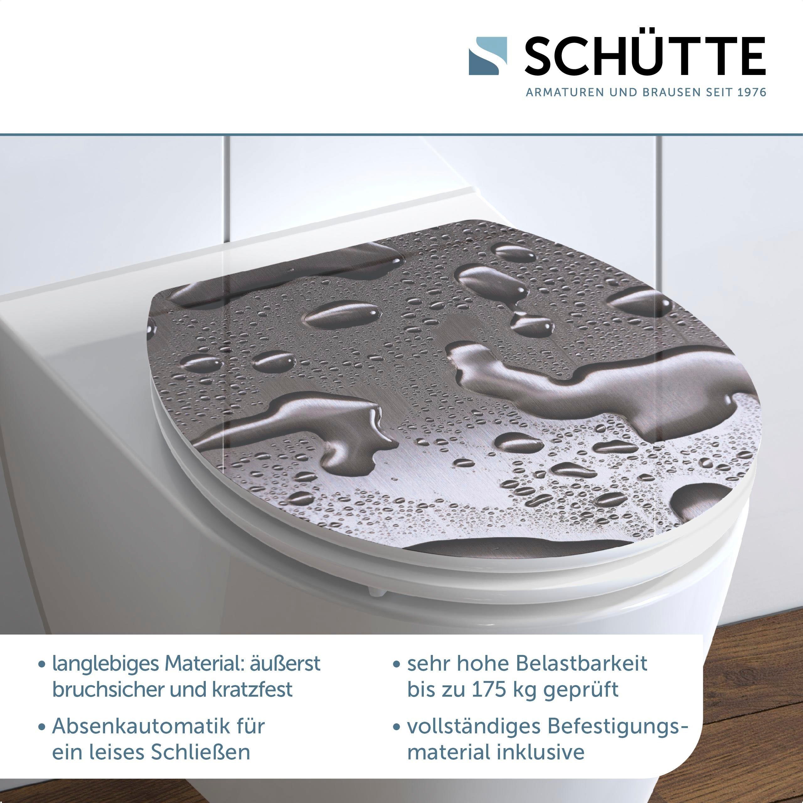 Schütte Toiletzitting Grey steel High gloss met houten mdf-kern, met softclosemechanisme