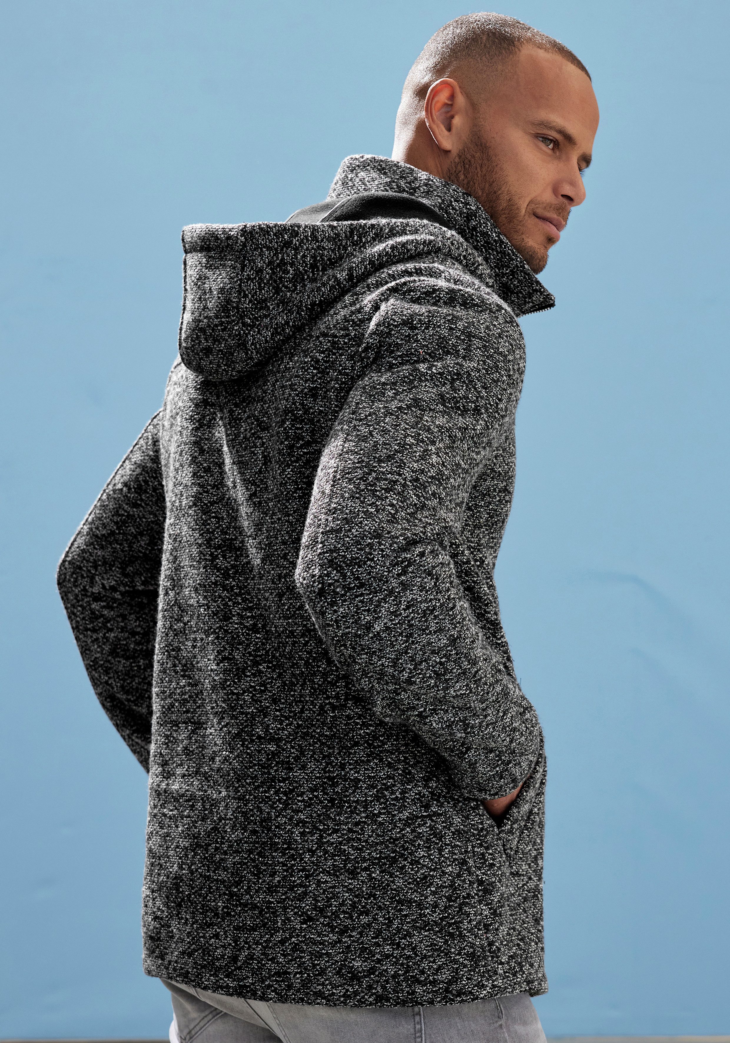John Devin Gebreide jas in tweed-look