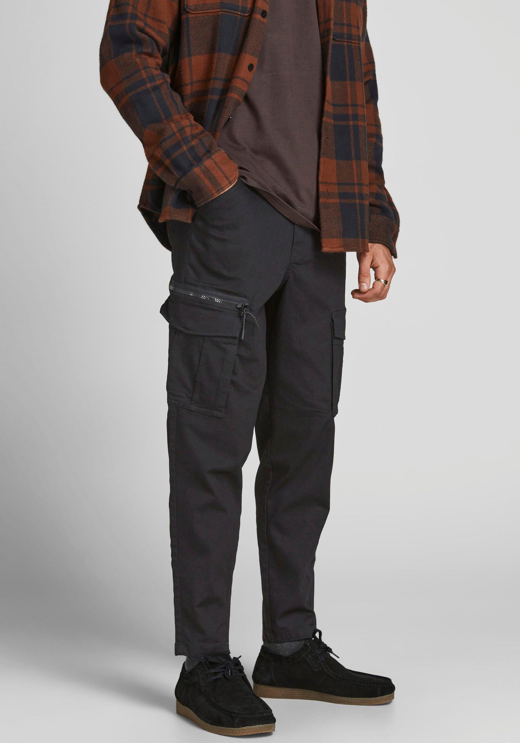 Jack & Jones Cargobroek STACE DEX heren cargobroeken maat 54-kort zwart
