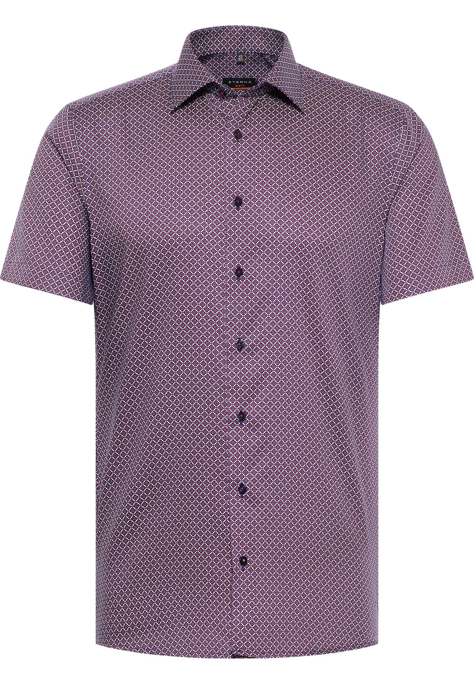 Eterna Overhemd met korte mouwen Slim fit NON IRON (strijkvrij)