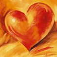 home affaire artprint op linnen anton maller: rood hart 49-49 cm oranje