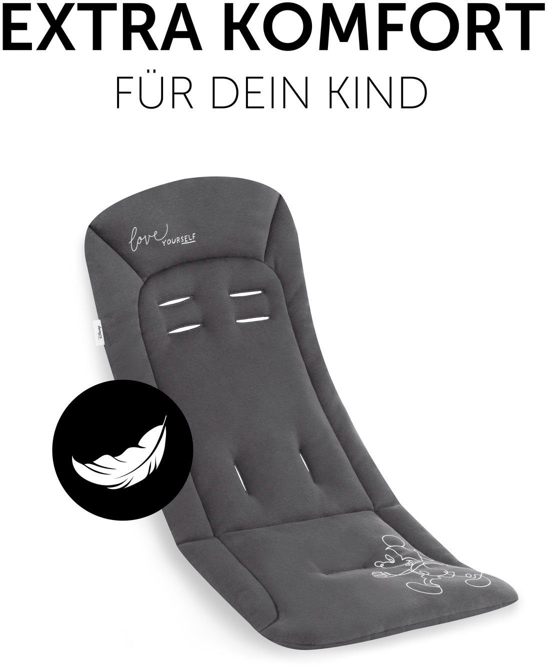 Hauck Zitkussen voor kinderwagens Seat Liner, Mickey Mouse black