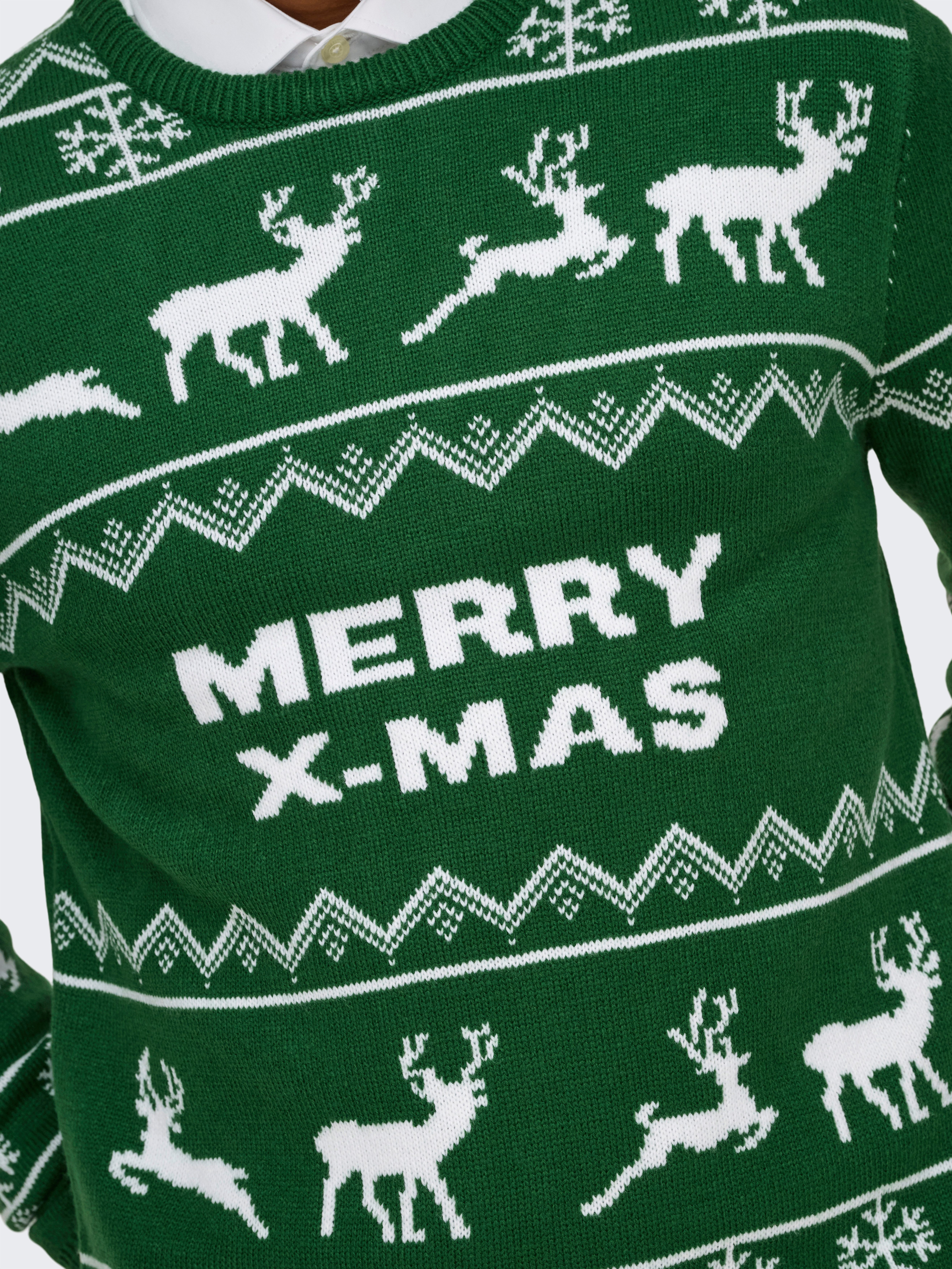 ONLY & SONS Gebreide trui ONSXMAS REG 5 ALLOVER CREW KNIT
