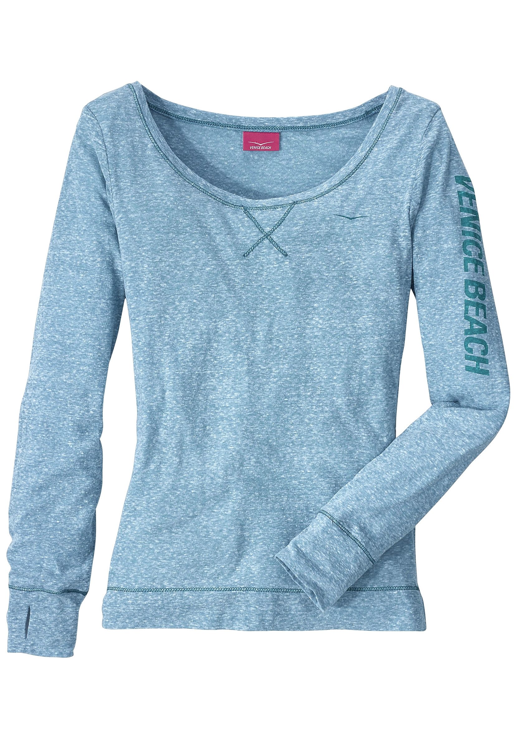 Venice Beach Shirt met lange mouwen met sportieve logoprint, sportief-casual