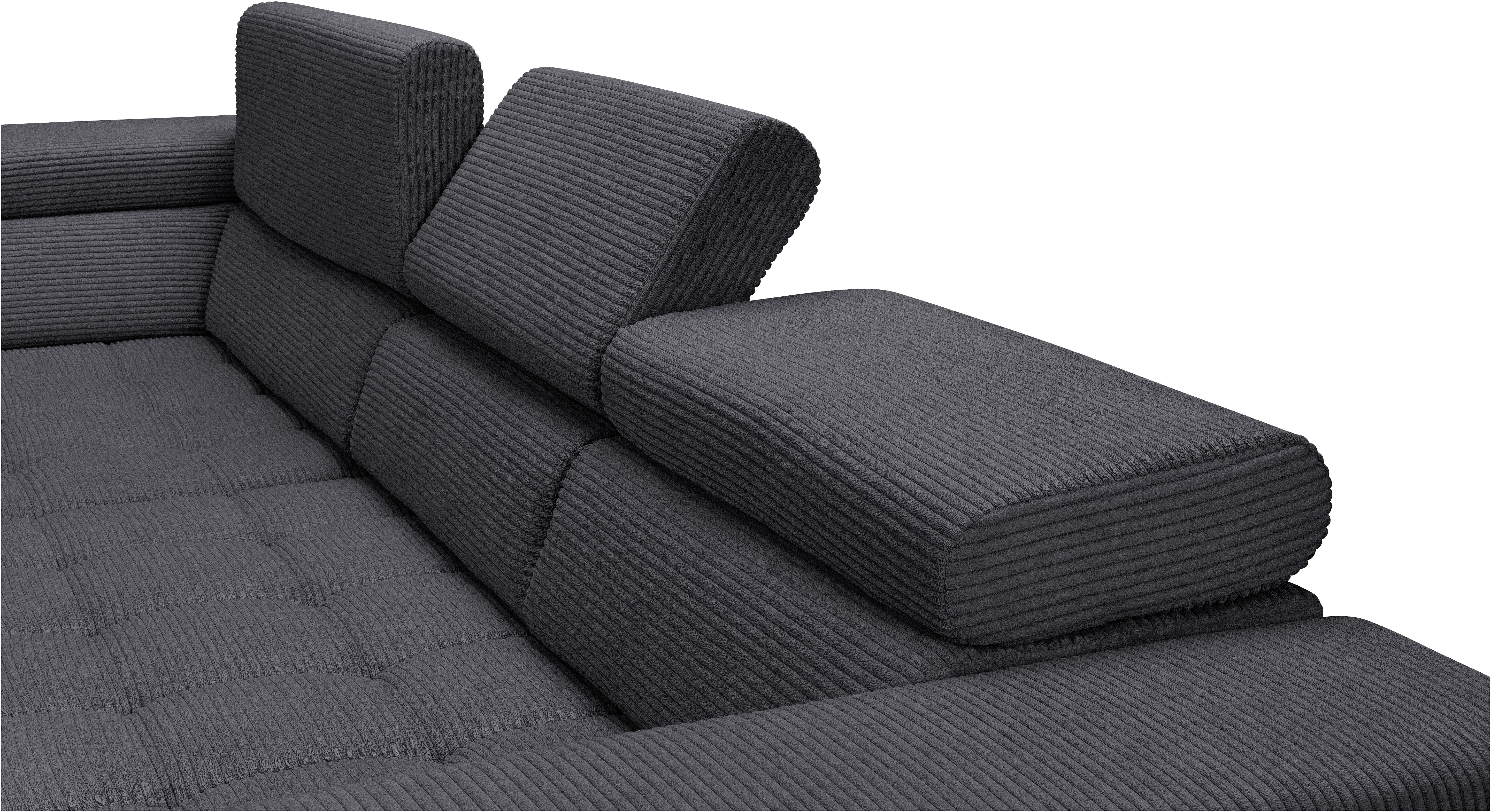 exxpo - sofa fashion Hoekbank Elianos, hoog zitcomfort, verfijnde kruisstepping in de zitting, L-vorm