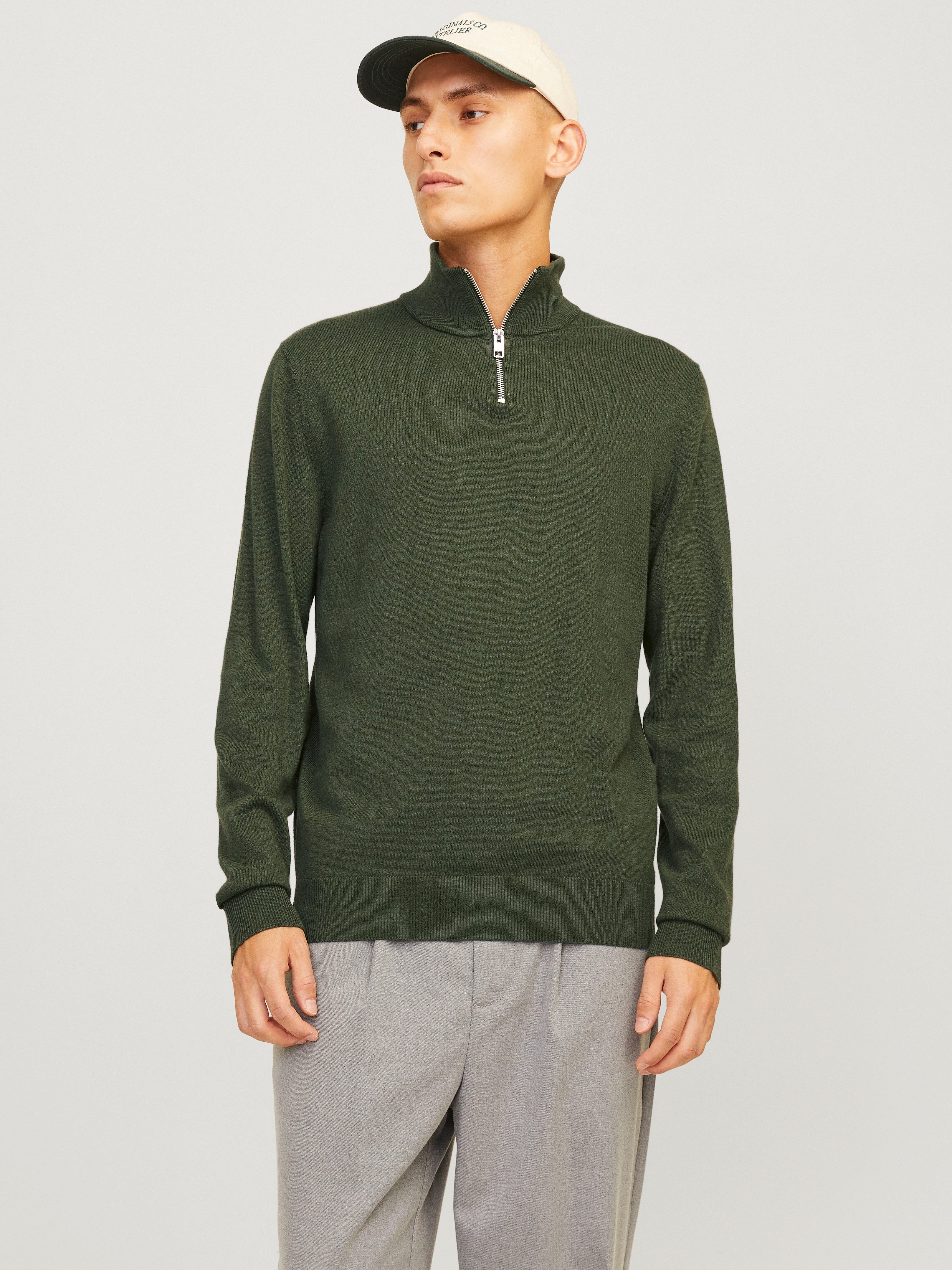 Jack & Jones Schipperstrui JJEEMIL KNIT HALF ZIP NOOS