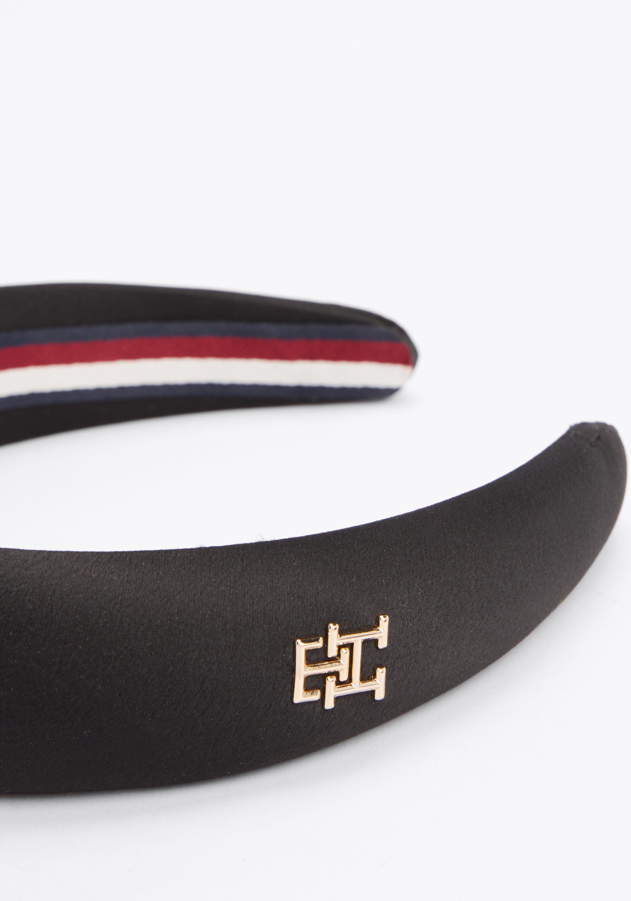 Tommy Hilfiger Hoofdband ELEVATED CHIC HEADBAND Logo-embleem, zachte aanraking, premium haarband