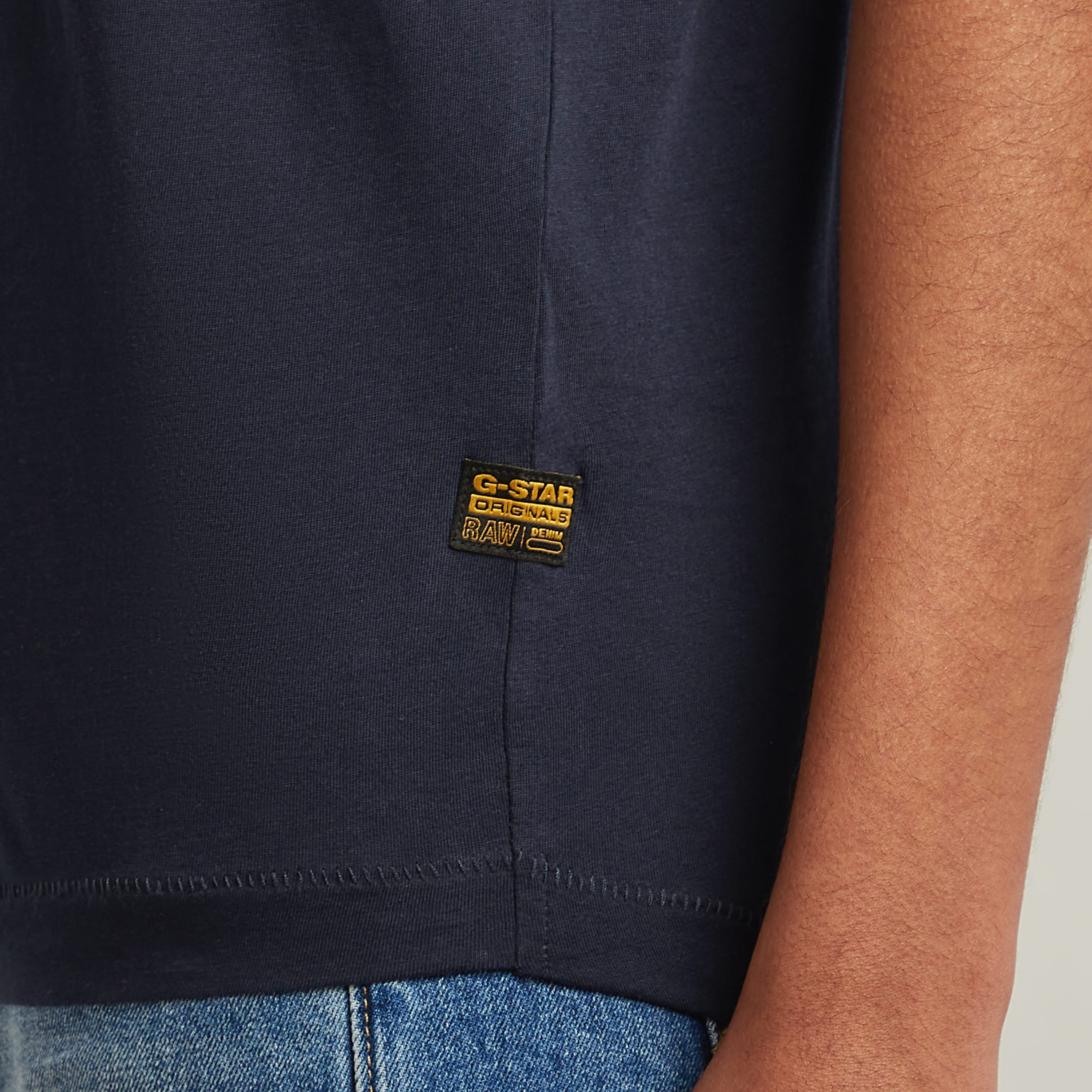 G-Star RAW T-shirt Rolled up met omgeslagen mouwen