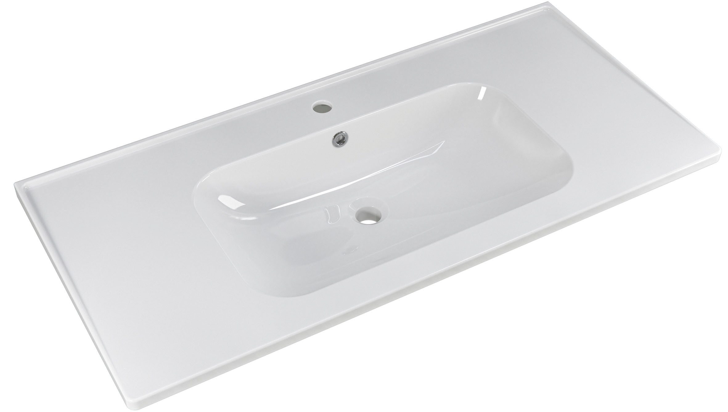 Saphir Badmeubelset Trentino 2-delig keramische wasbak, spiegelkast met LED-lamp Badkamermeubel-set 109cm breed, incl. deurdemper, 3 deuren, 2 lades (3 stuks)