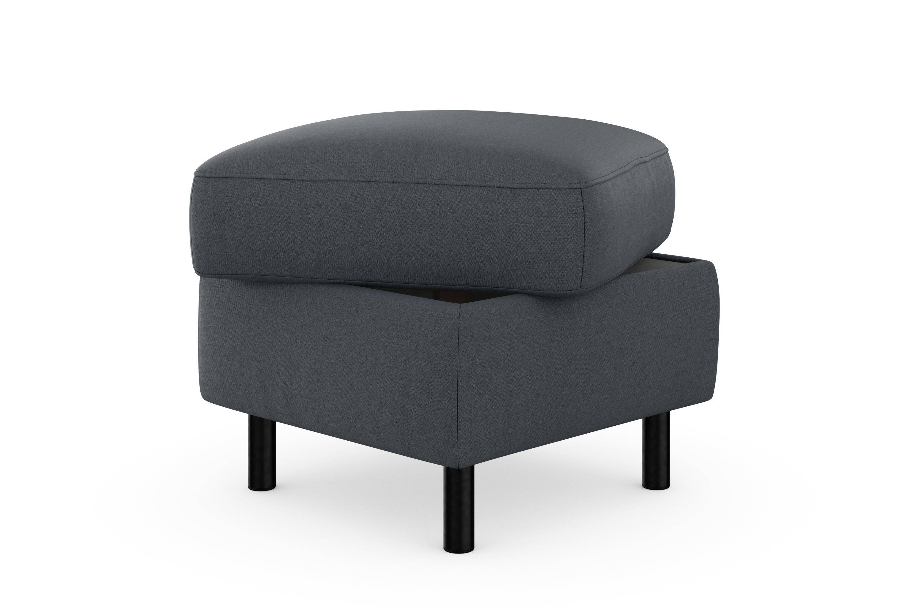 sit&more Hocker met bergruimte Sinatra Zitoppervlak is afneembaar, matzwarte metalen poten
