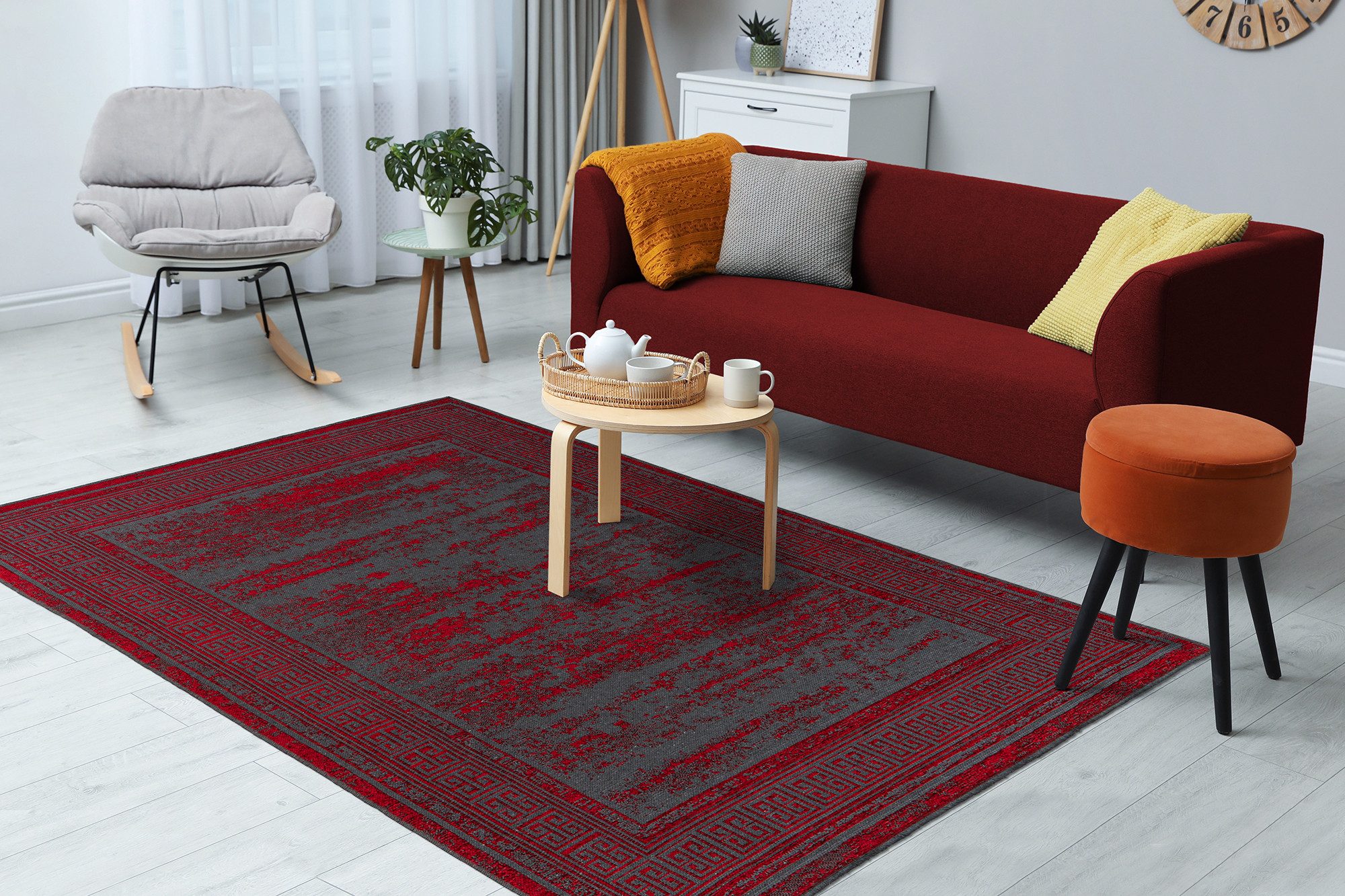Kayoom Vloerkleed Kalea 325 Vlakweefsel tapijt met reliëfontwerp, used-look, moderne kleuren