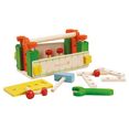 everearth speelgoed-gereedschapshouder 2-in-1-gereedschapskist en werkbank fsc-hout uit duurzaam beheerde bossen multicolor