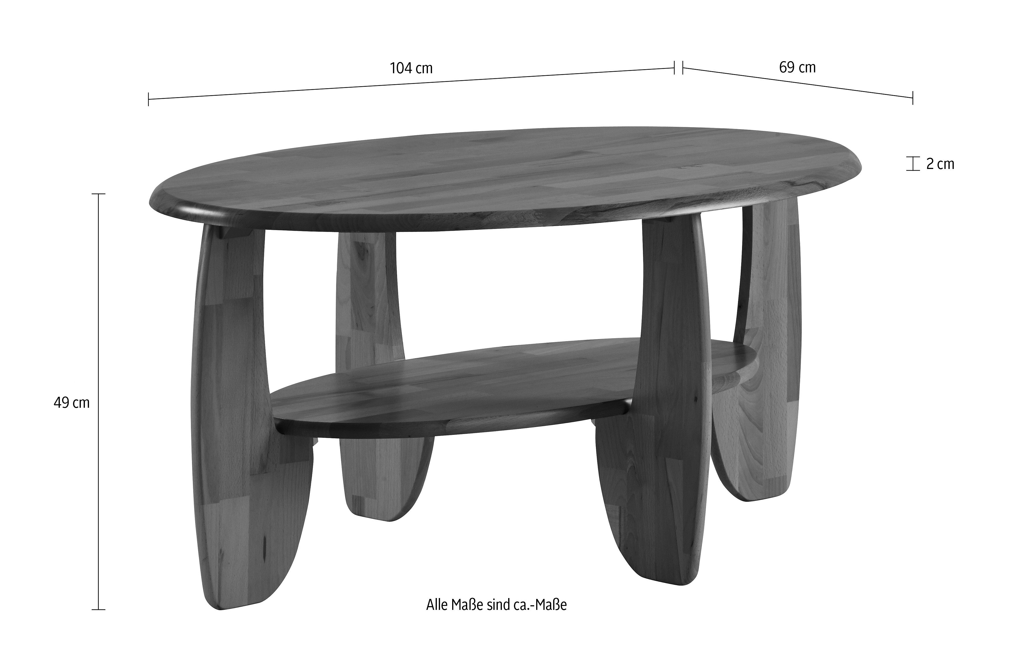 Home affaire Salontafel van massief hout wildeiken of beukenkernhout fsc®-gecertificeerd