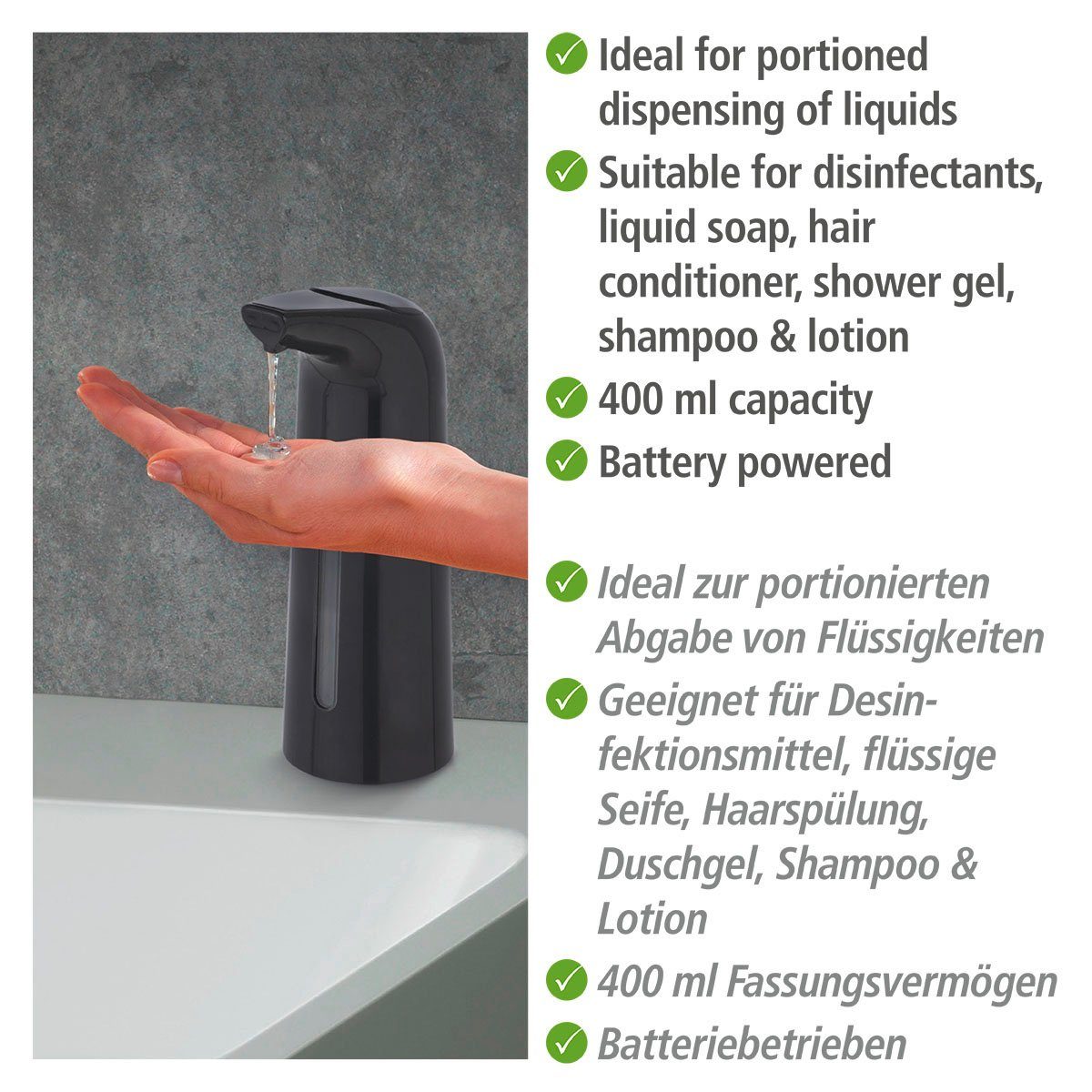 WENKO Desinfectiemiddel-dispenser Larino Infrarood, 400 ml (1-delig)