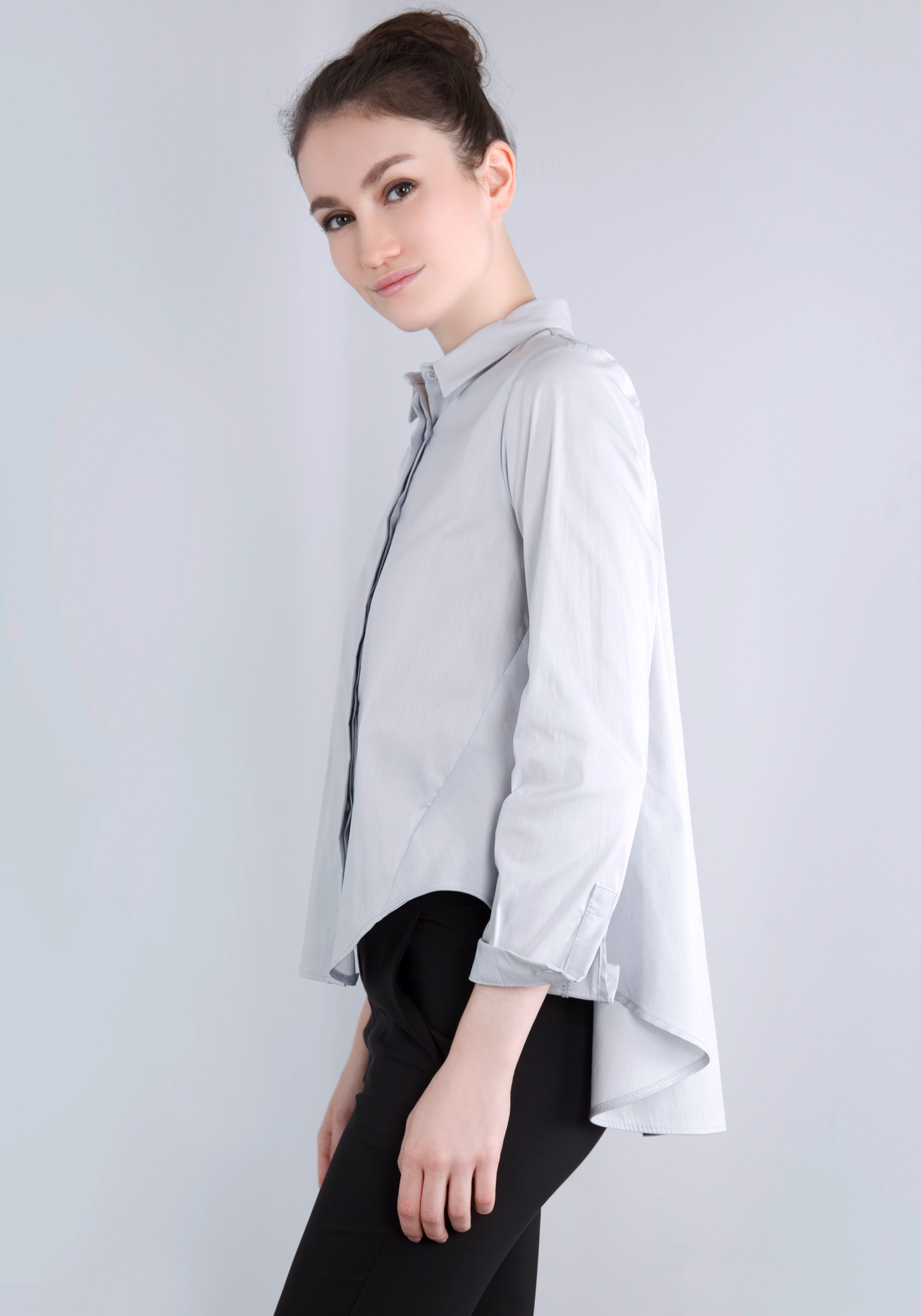 IMPERIAL Klassieke blouse IMP-C ED4BBE klokkend model met boogzoom