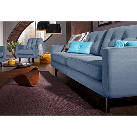 woonkamer driepersoons bankstel blauw Structuurstof fijn INOSIGN in 3 bekledingskwaliteiten
