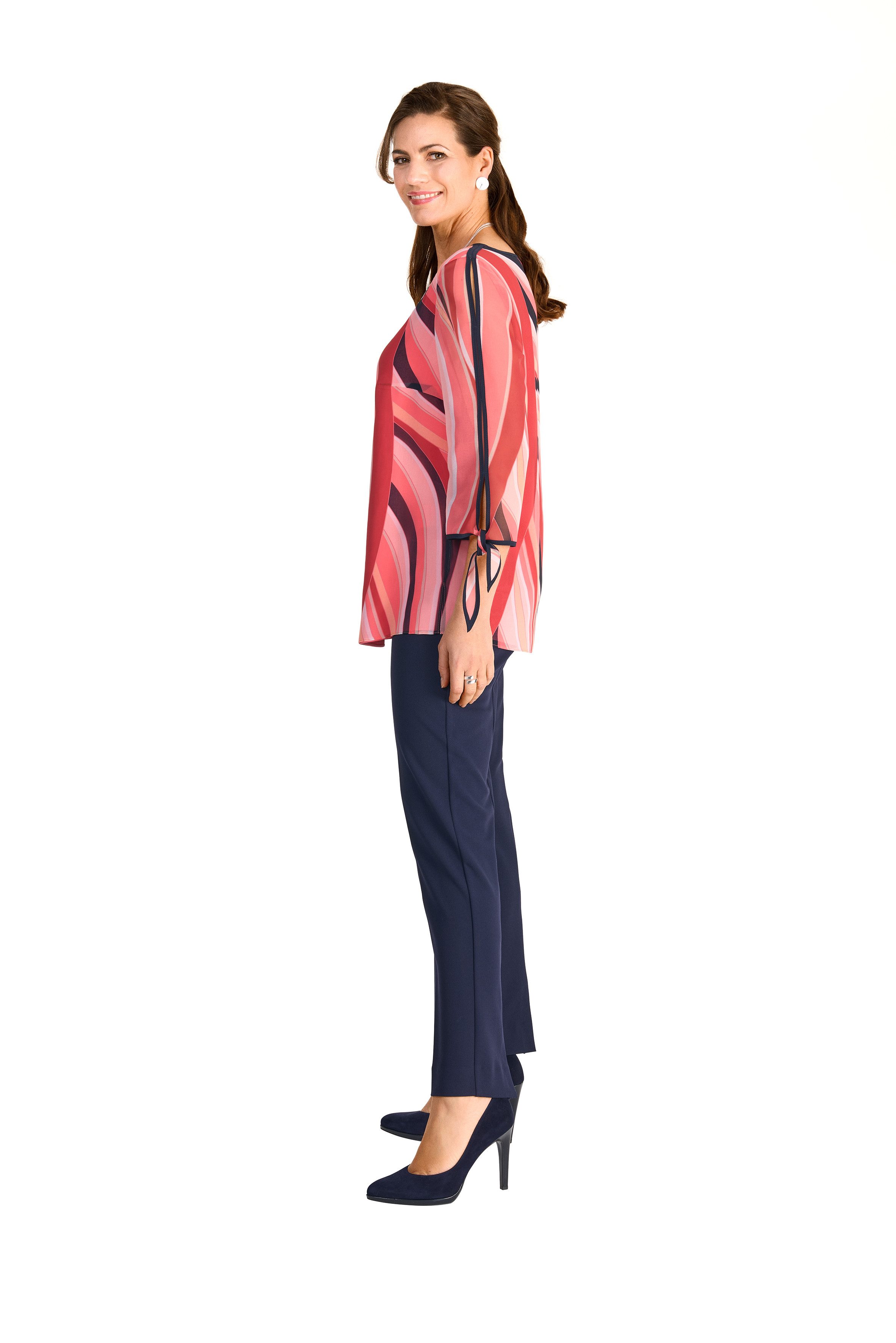 HERMANN LANGE Collection Chiffon blouse met grafisch patroon