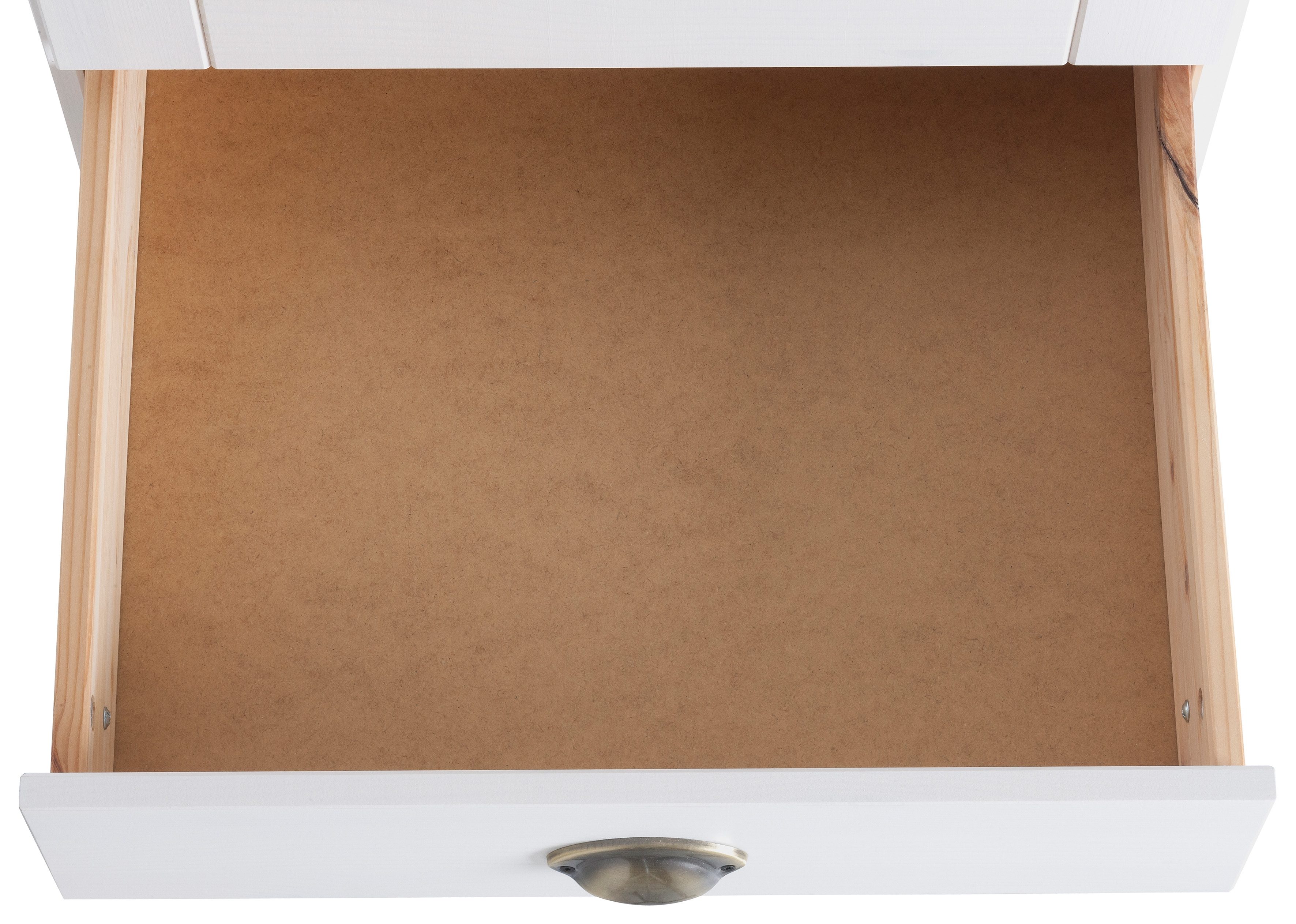 Home affaire Hoge kast Oslo 50 cm breed, in 2 diepten, 2 deuren, 1 lade, van massief grenen