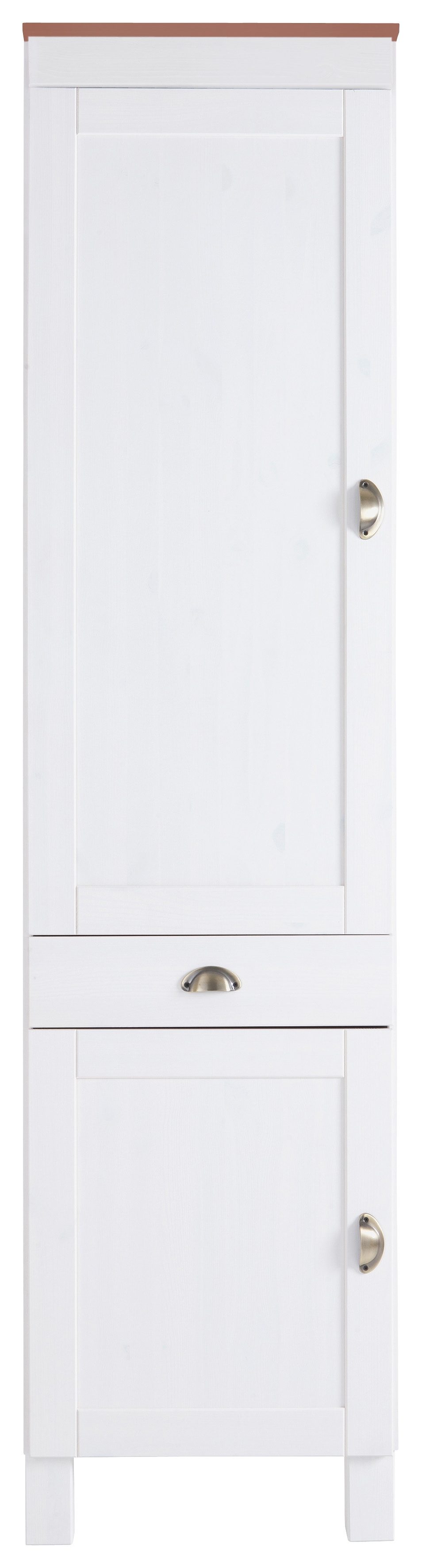 Home affaire Hoge kast Oslo 50 cm breed, in 2 diepten, 2 deuren, 1 lade, van massief grenen