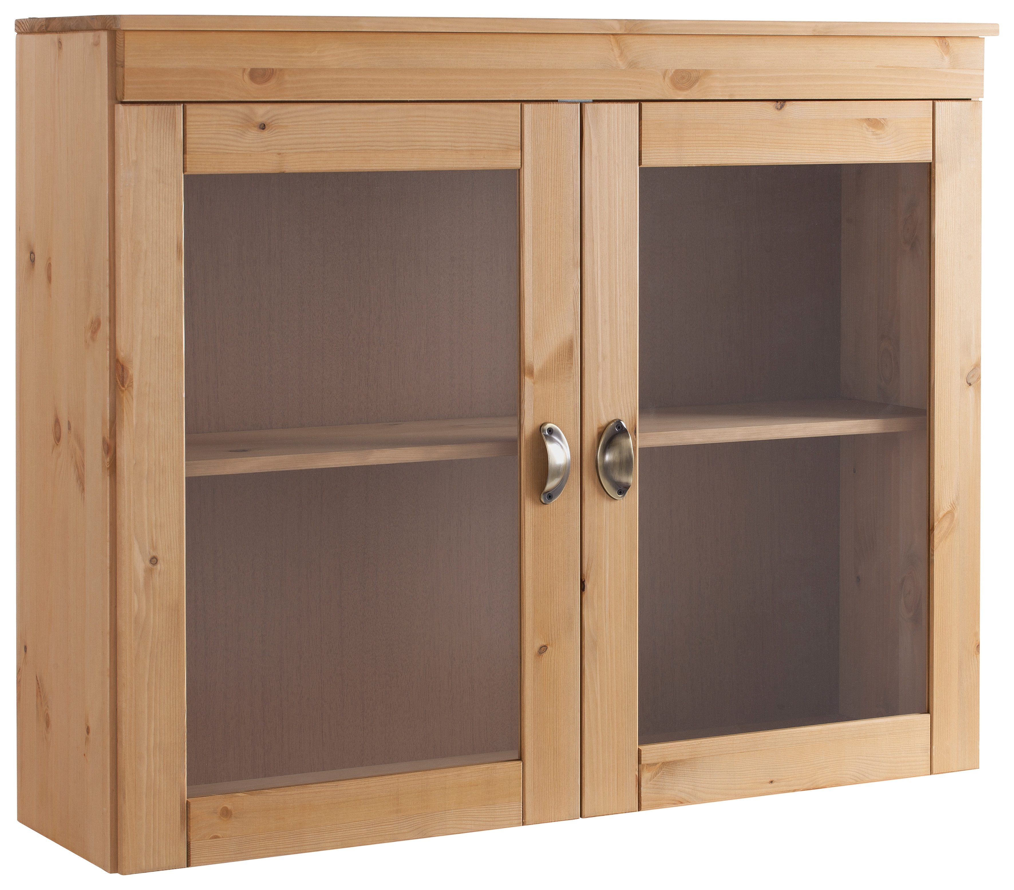 Home affaire Hangend kastje met glasdeur Oslo 100 cm breed, van massief grenen, met 2 glasdeuren, metalen grepen