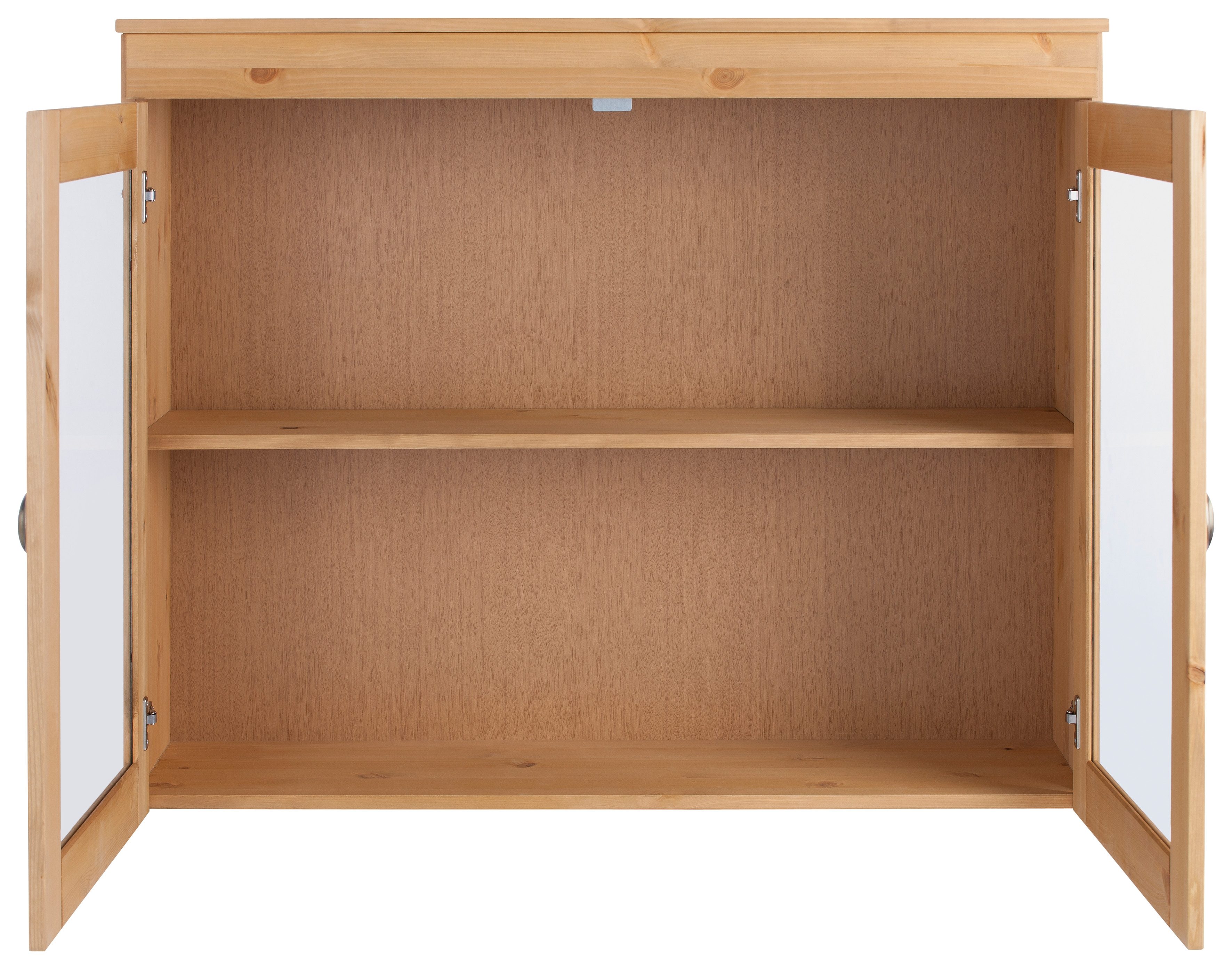 Home affaire Hangend kastje met glasdeur Oslo 100 cm breed, van massief grenen, met 2 glasdeuren, metalen grepen