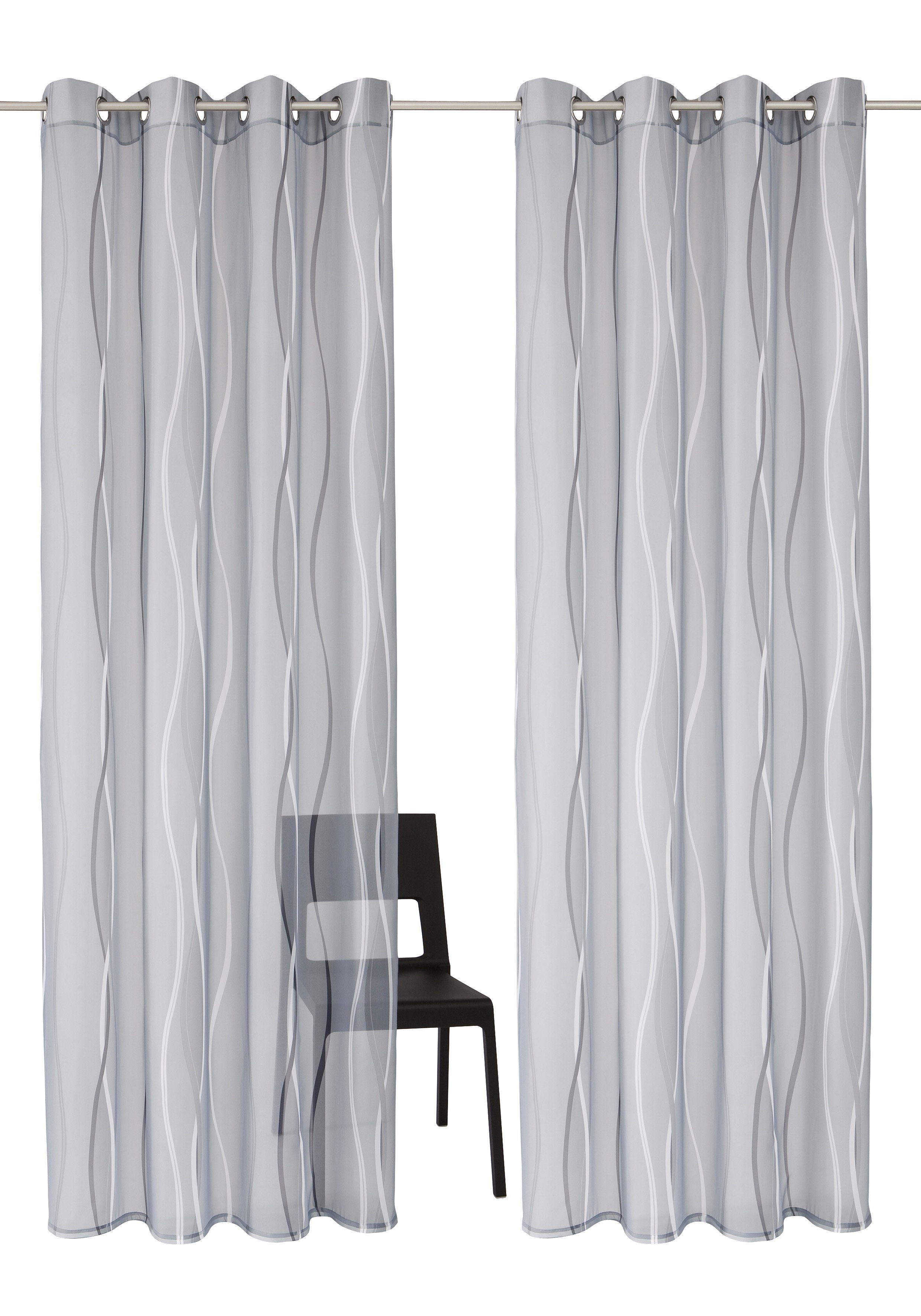 my home Gordijn Dimona set van 2, transparant, voile, polyester (2 stuks)
