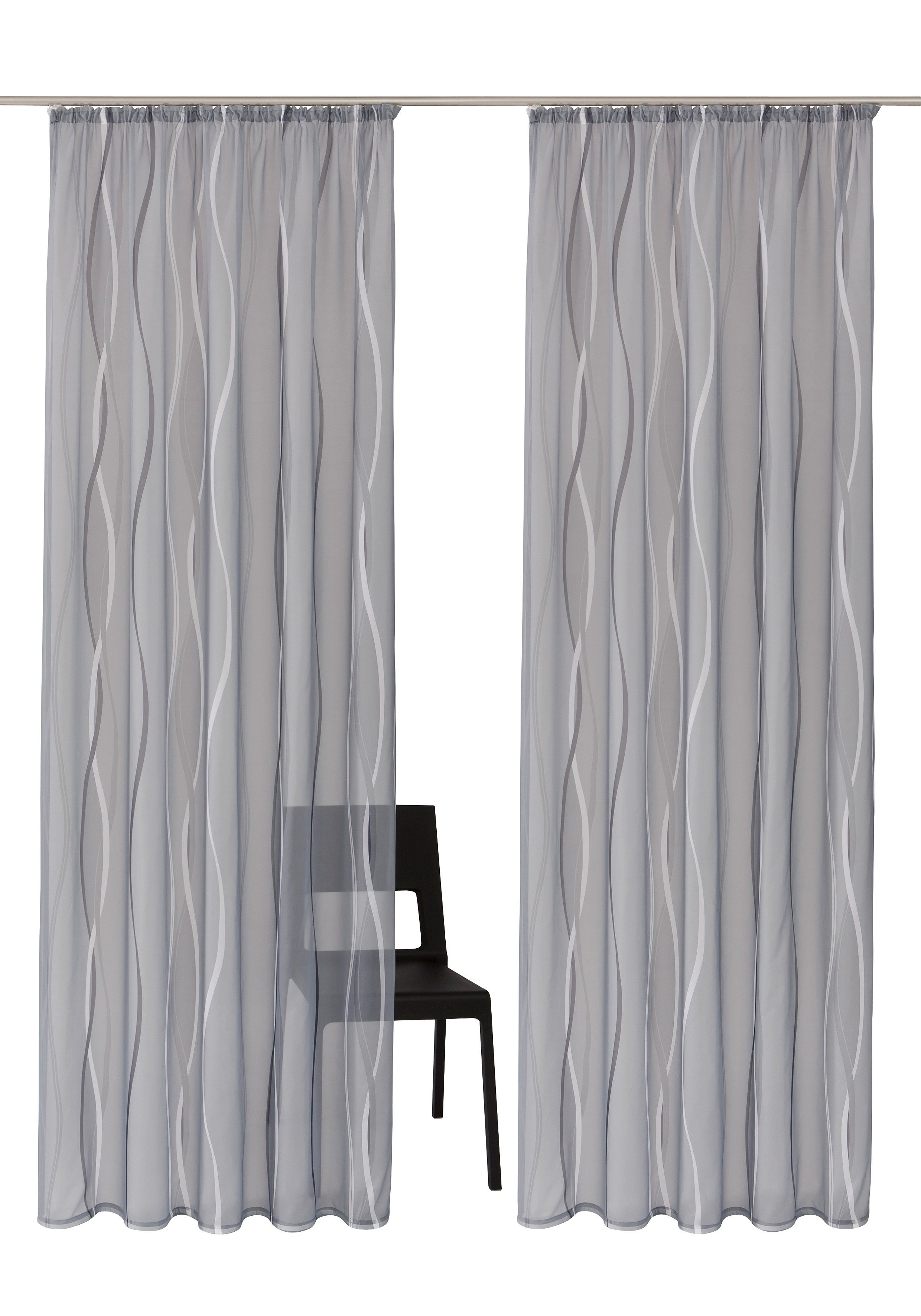 my home Gordijn Dimona set van 2, transparant, voile, polyester (2 stuks)