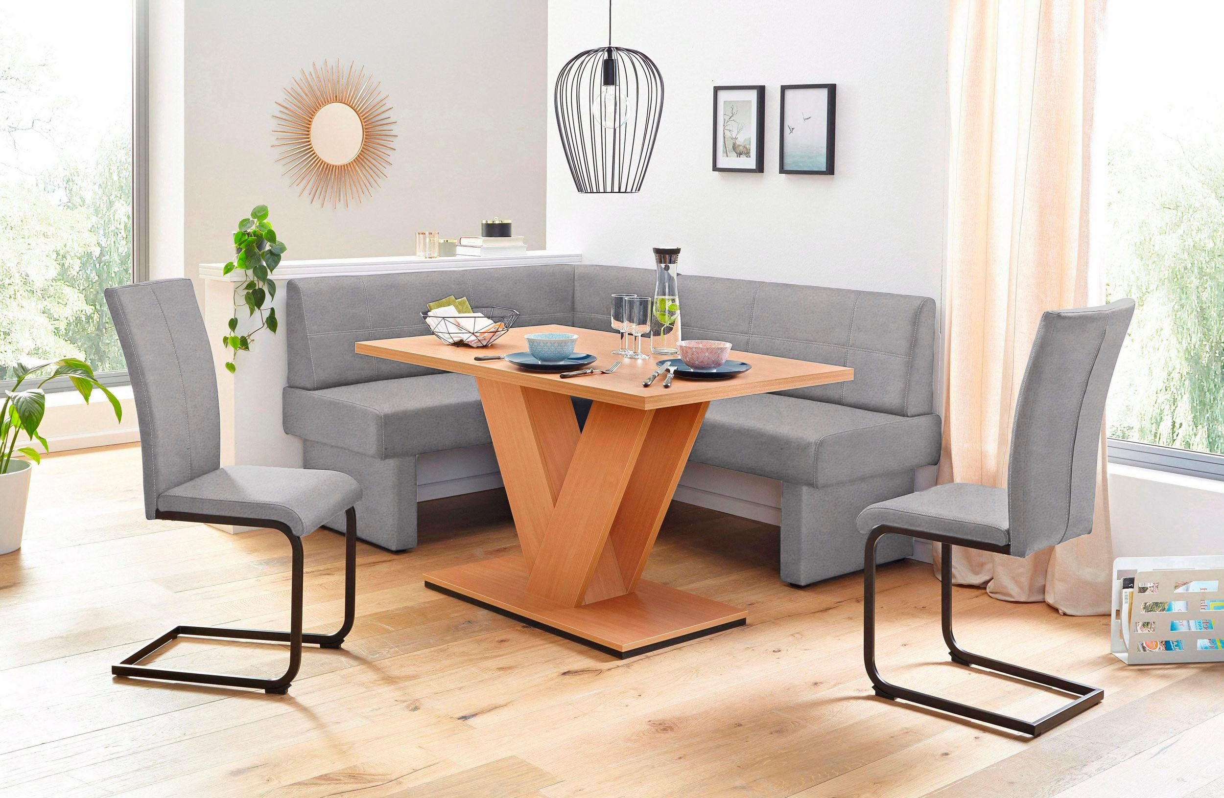 Home affaire Vrijdragende stoel Nils Stoel belastbaar tot 120 kg, frame metaal in chroom-look of zwart (set, 2 stuks)