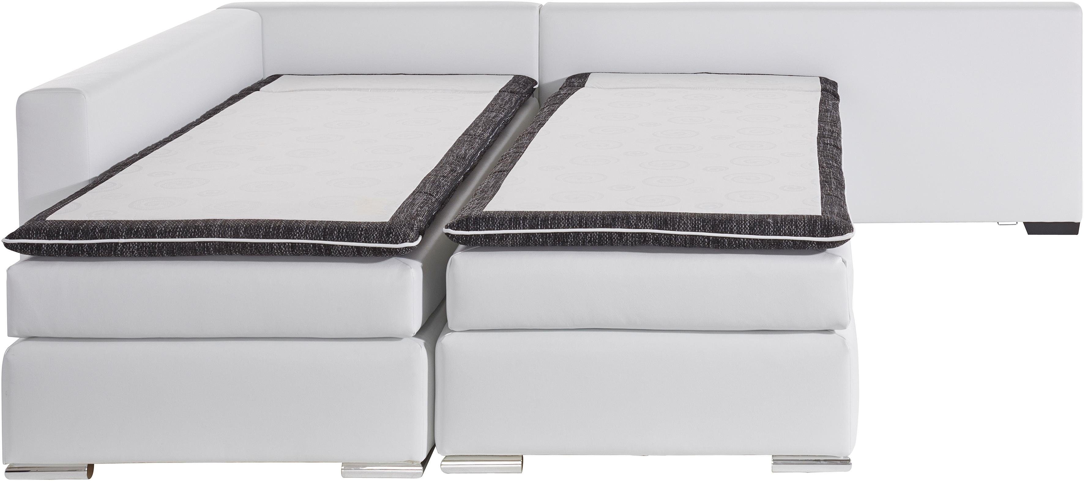 INOSIGN Hoekbank Boxspringbed Night & Day L-vorm met permanente slaapfunctie zonder armleuningen