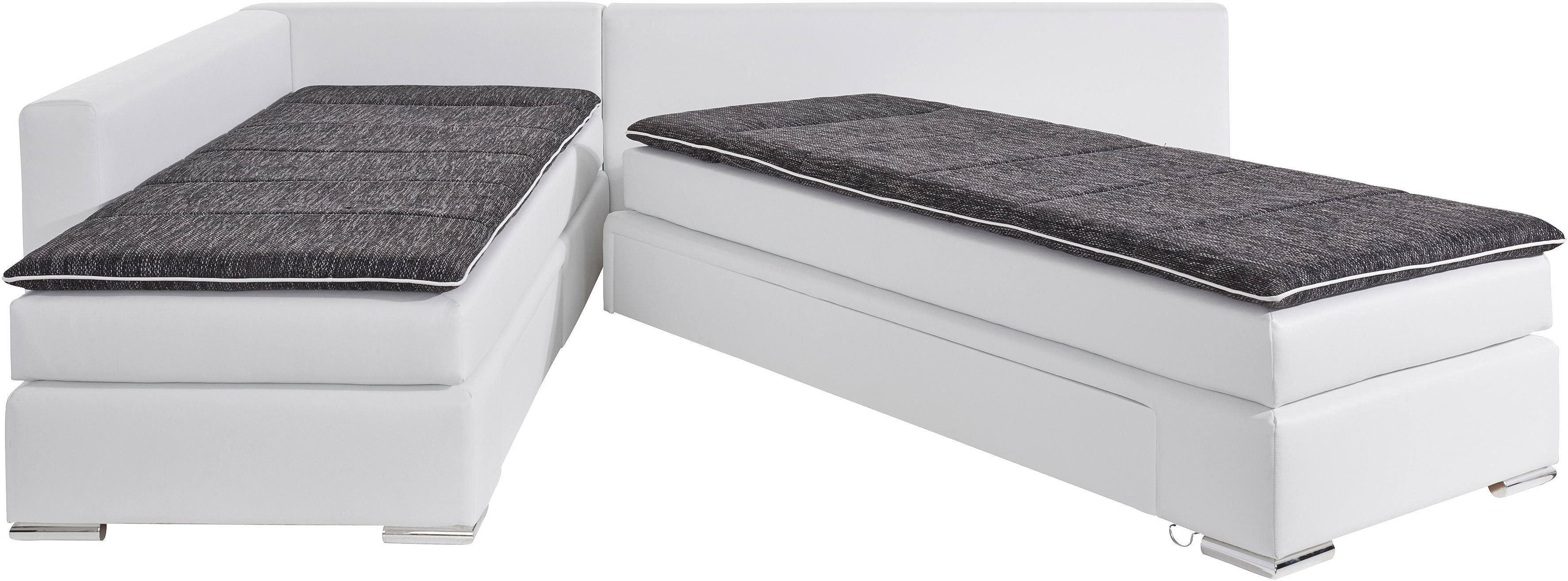 INOSIGN Hoekbank Boxspringbed Night & Day L-vorm met permanente slaapfunctie zonder armleuningen