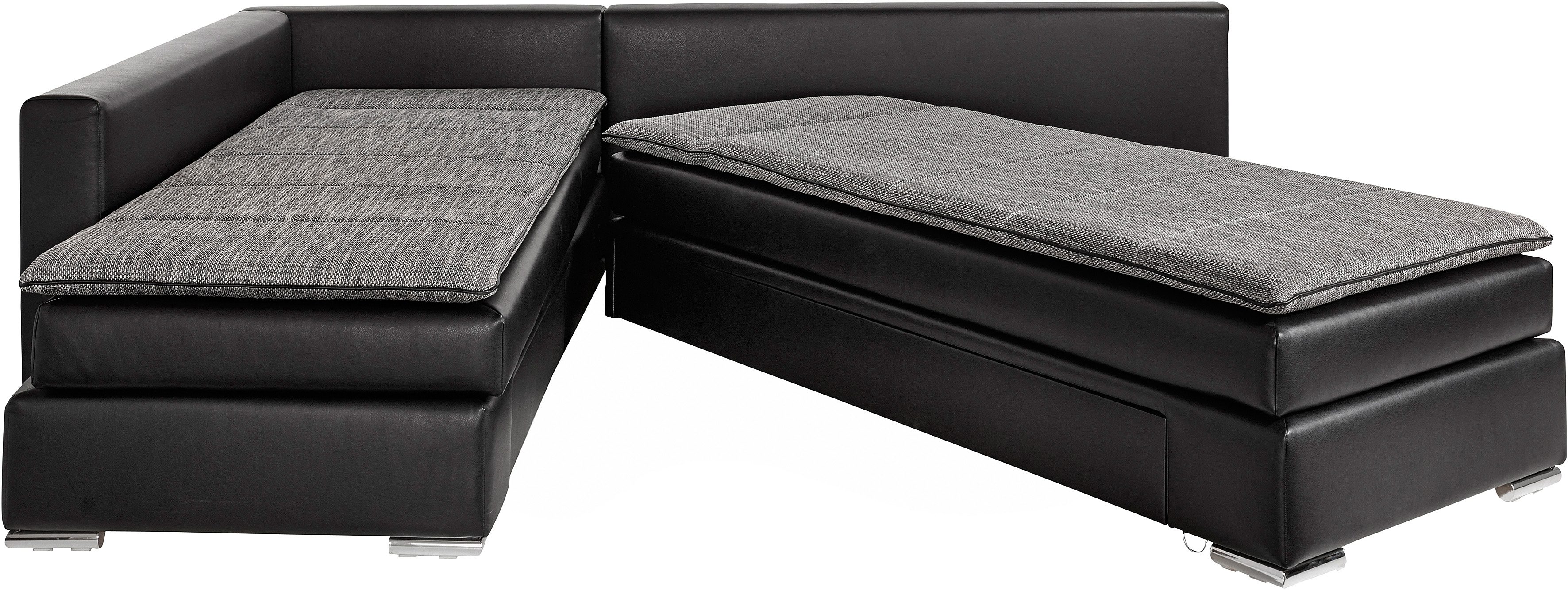 INOSIGN Hoekbank Boxspringbed Night & Day L-vorm met permanente slaapfunctie zonder armleuningen