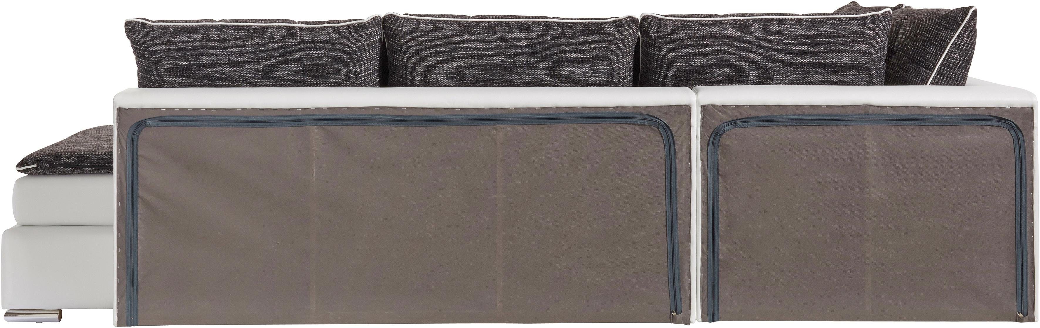 INOSIGN Hoekbank Boxspringbed Night & Day L-vorm met permanente slaapfunctie zonder armleuningen