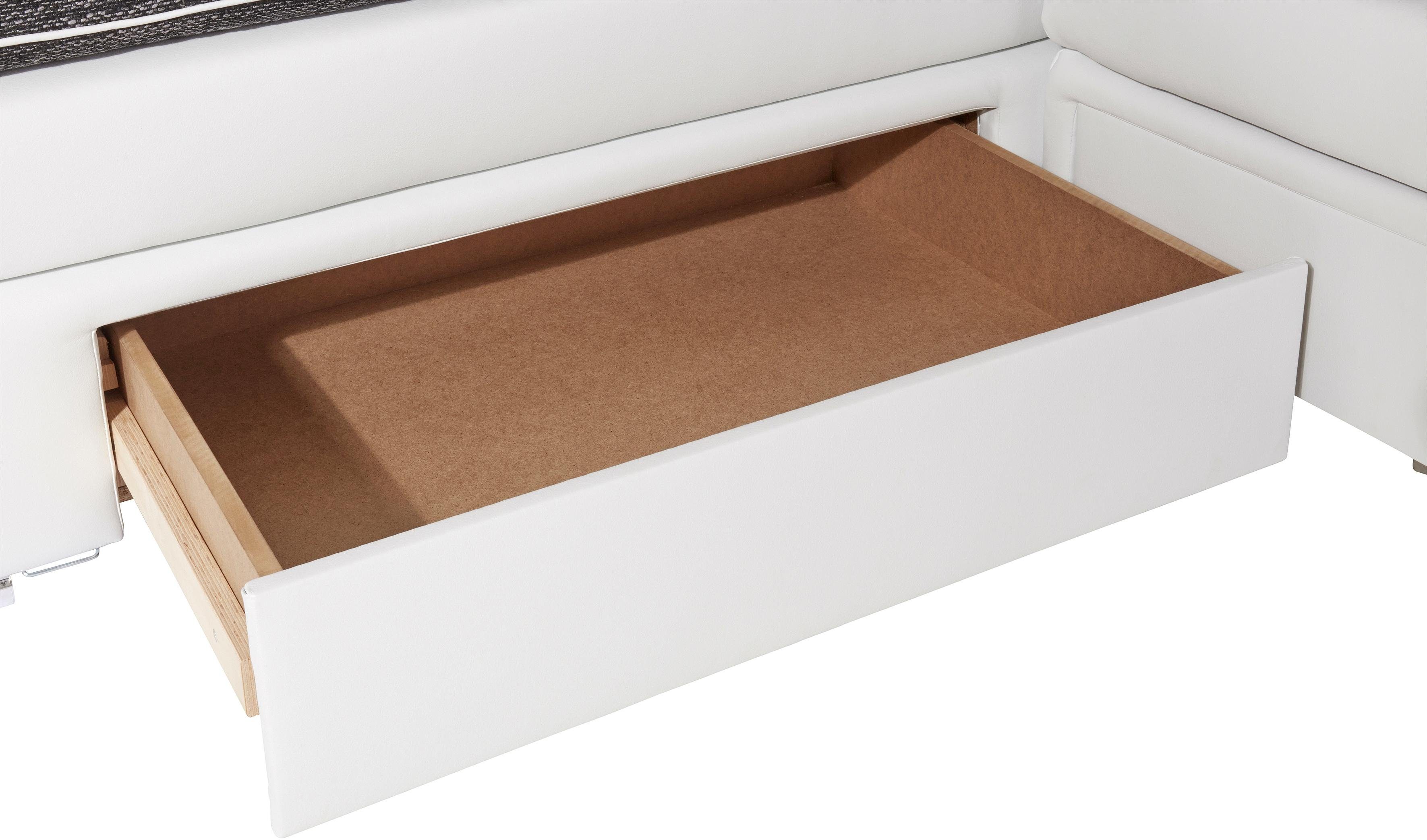 INOSIGN Hoekbank Boxspringbed Night & Day L-vorm met permanente slaapfunctie zonder armleuningen