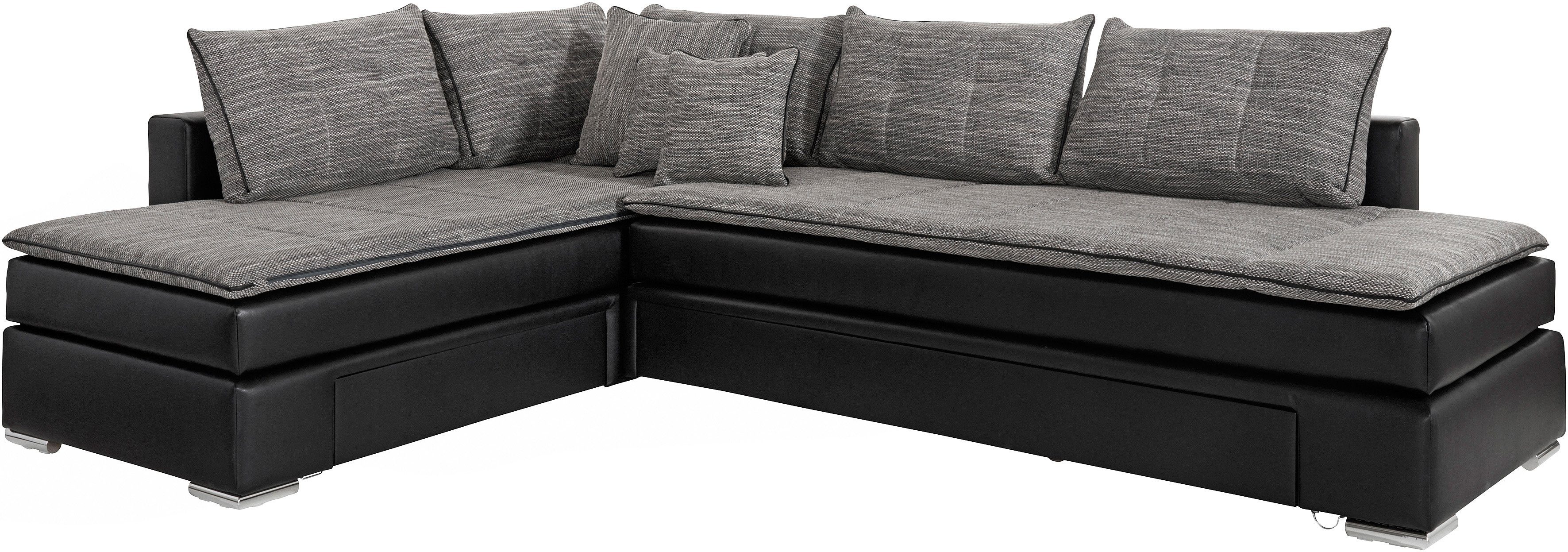 INOSIGN Hoekbank Boxspringbed Night & Day L-vorm met permanente slaapfunctie zonder armleuningen